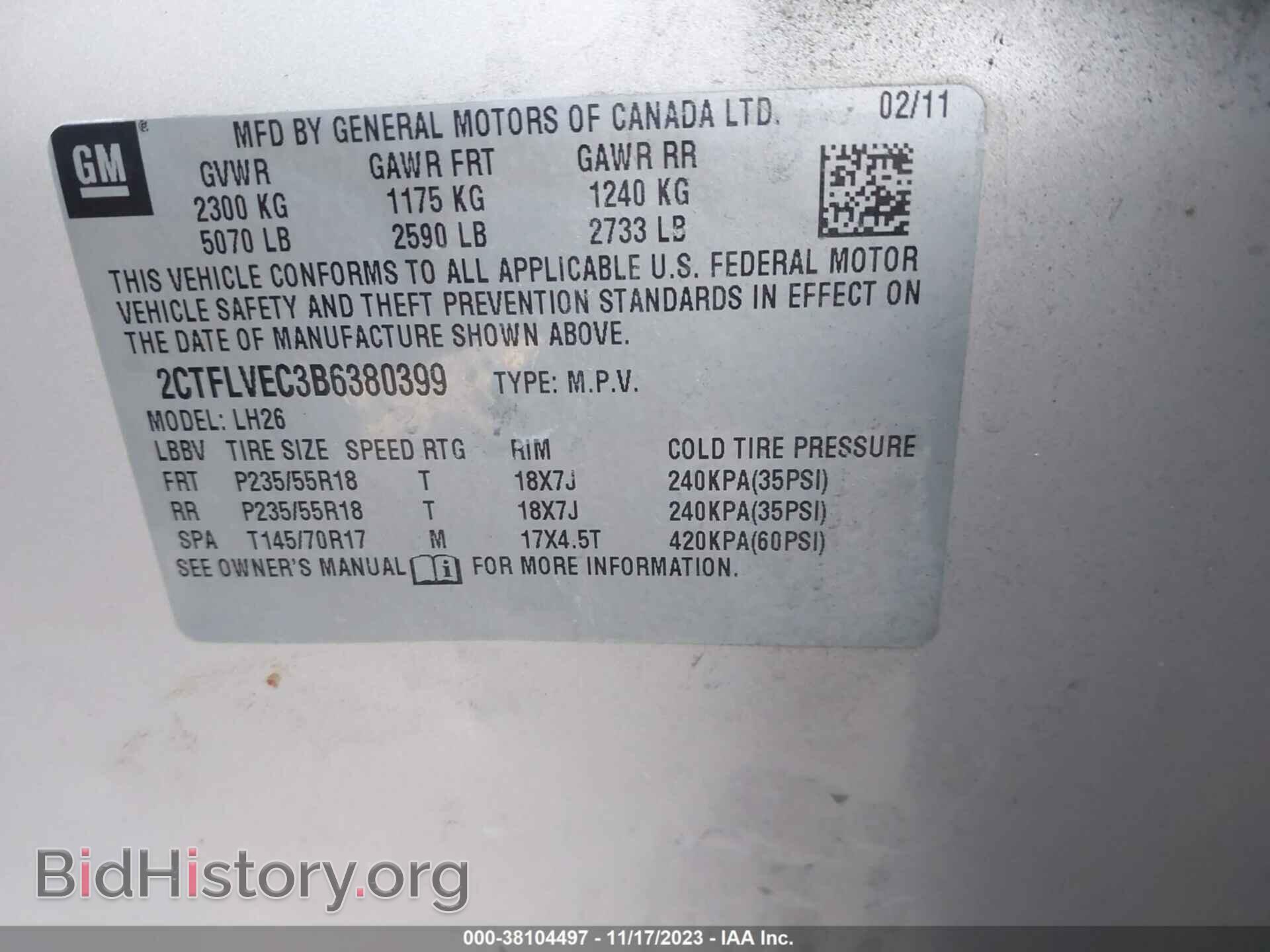 2011 GMC TERRAIN - VIN: 2CTFLVEC3B6380399 - Фото 9