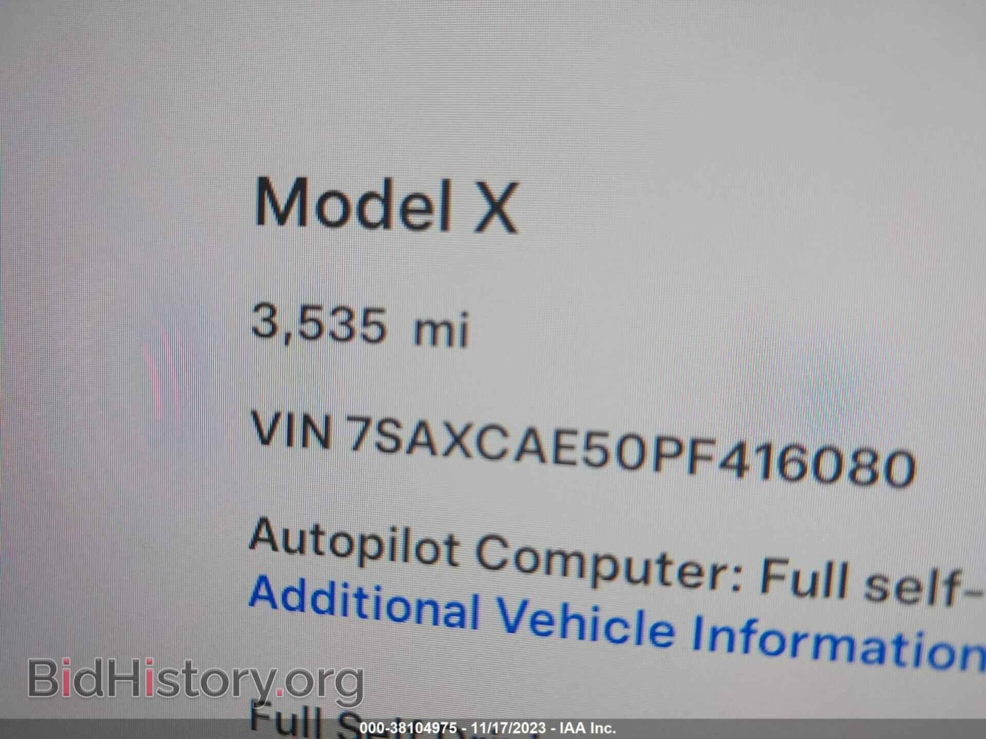 2023 TESLA MODEL X - VIN: 7SAXCAE50PF416080 - Фото 7