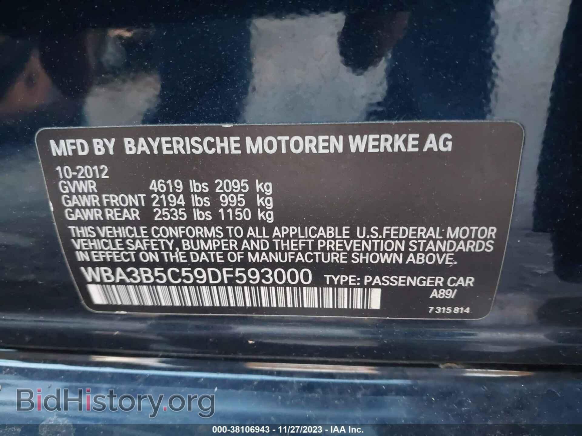 2013 BMW 328I - VIN: WBA3B5C59DF593000 - Фото 9