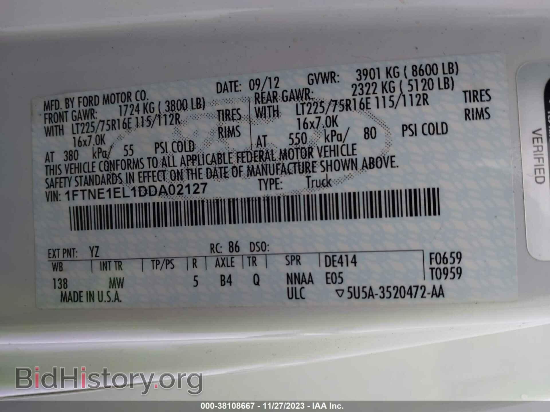 2013 FORD E-150 - VIN: 1FTNE1EL1DDA02127 - Фото 9