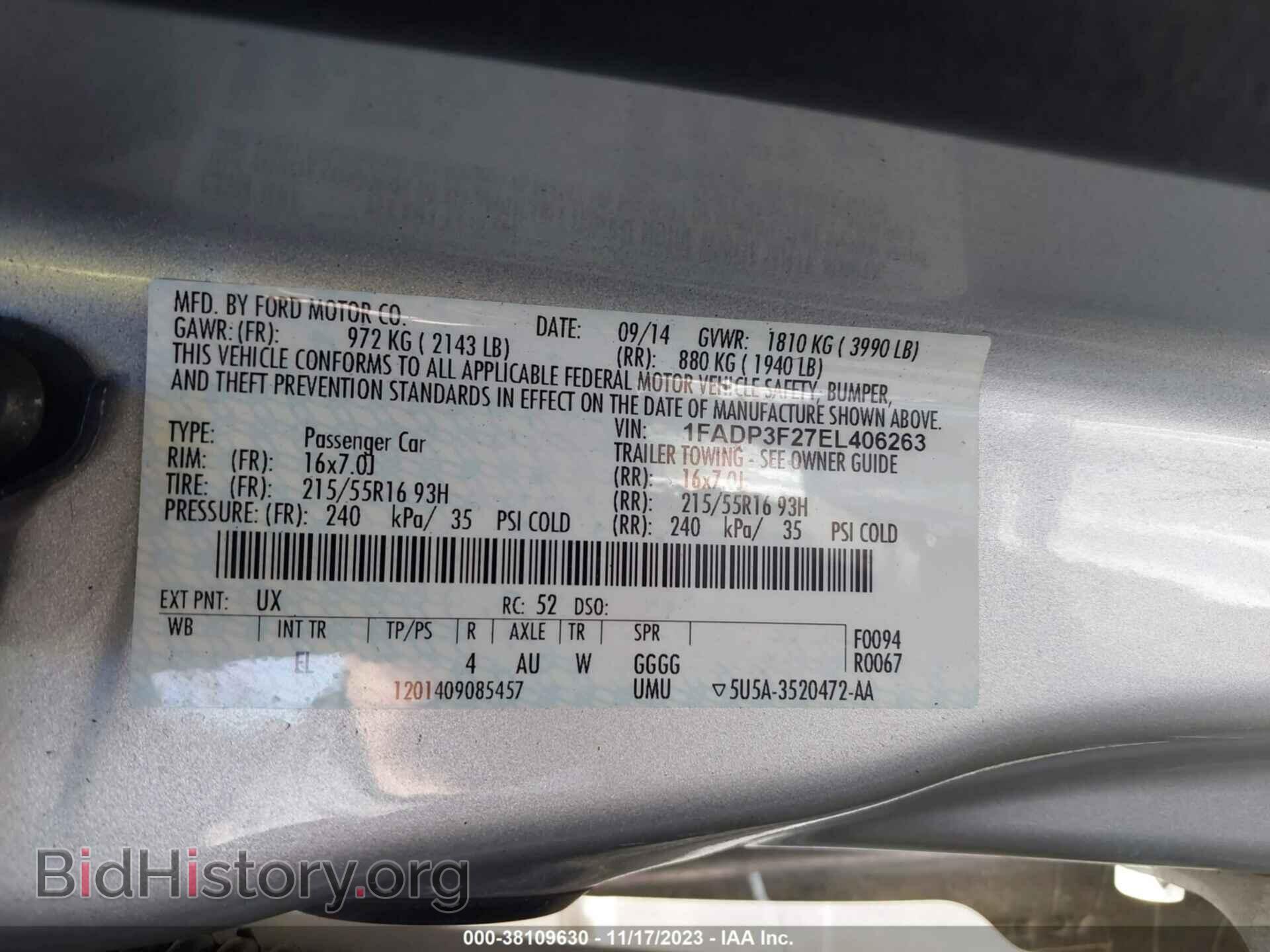 2014 FORD FOCUS - VIN: 1FADP3F27EL406263 - Photo 9