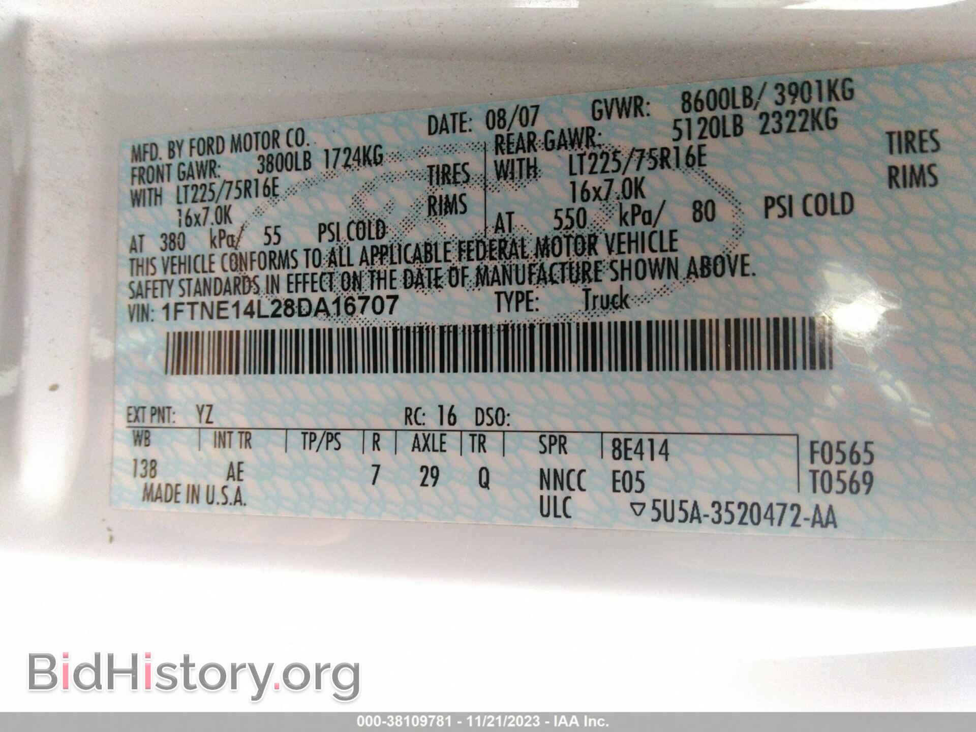 2008 FORD E-150 - VIN: 1FTNE14L28DA16707 - Фото 9