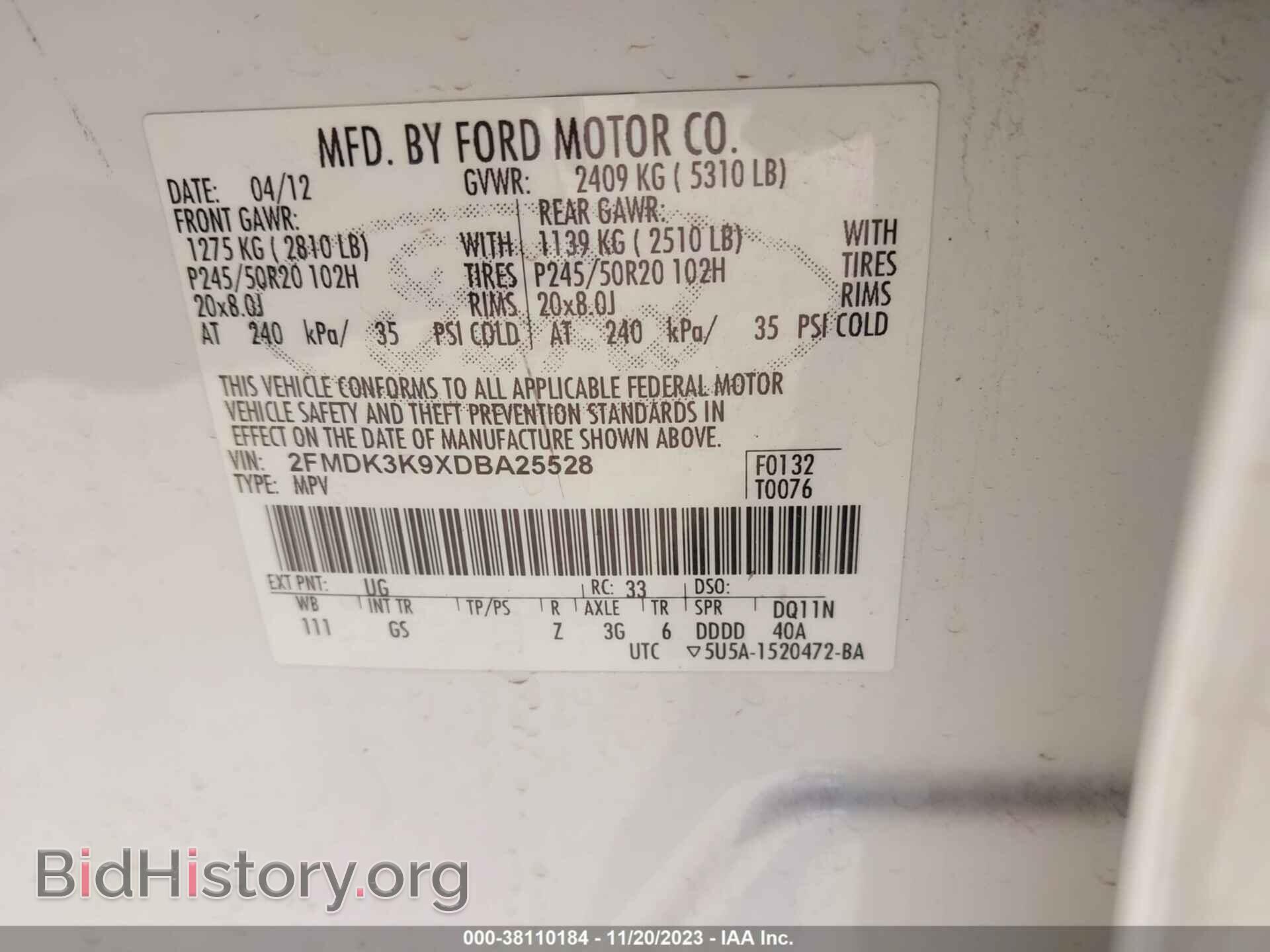 2013 FORD EDGE - VIN: 2FMDK3K9XDBA25528 - Photo 9
