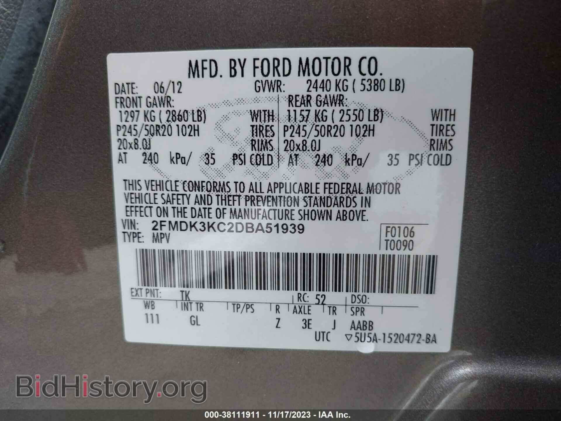 2013 FORD EDGE - VIN: 2FMDK3KC2DBA51939 - Photo 9