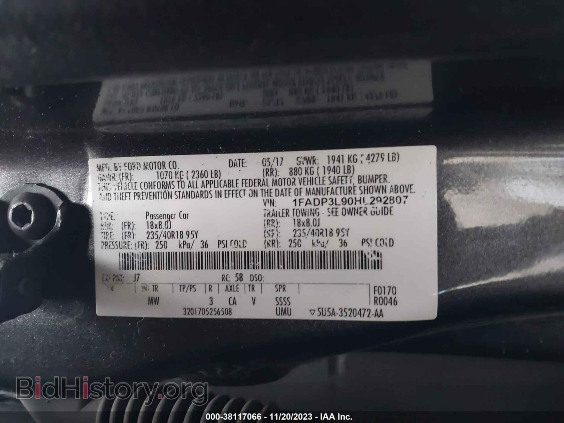 2017 FORD FOCUS - VIN: 1FADP3L90HL292807 - Photo 9