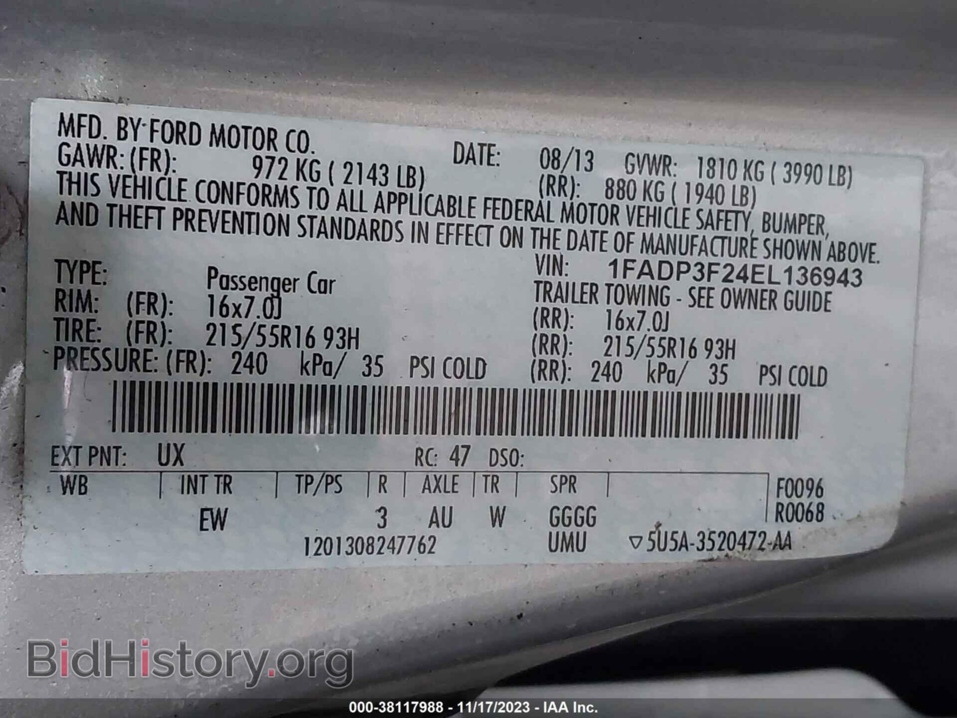 2014 FORD FOCUS - VIN: 1FADP3F24EL136943 - Photo 9