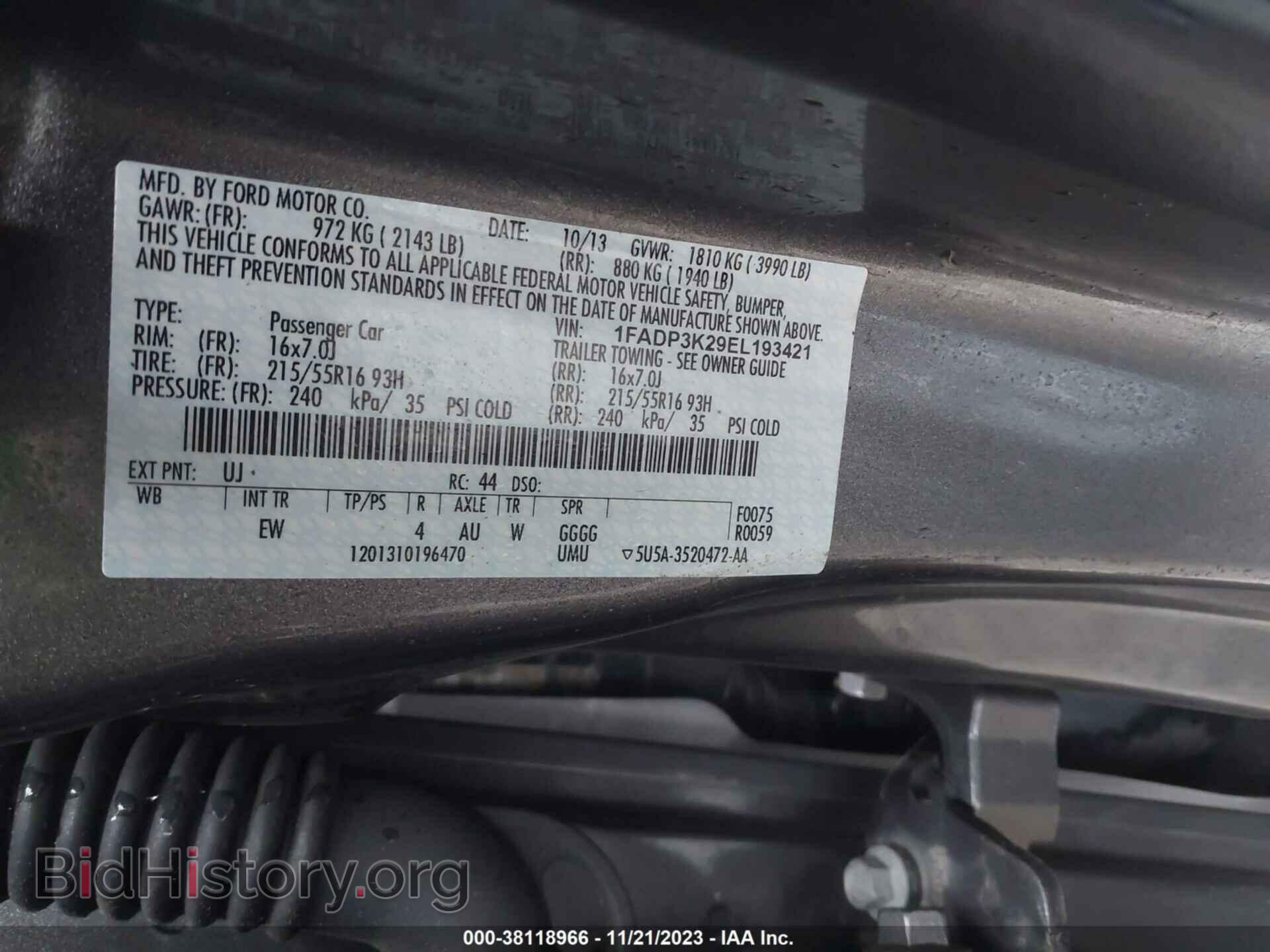 2014 FORD FOCUS - VIN: 1FADP3K29EL193421 - Photo 9
