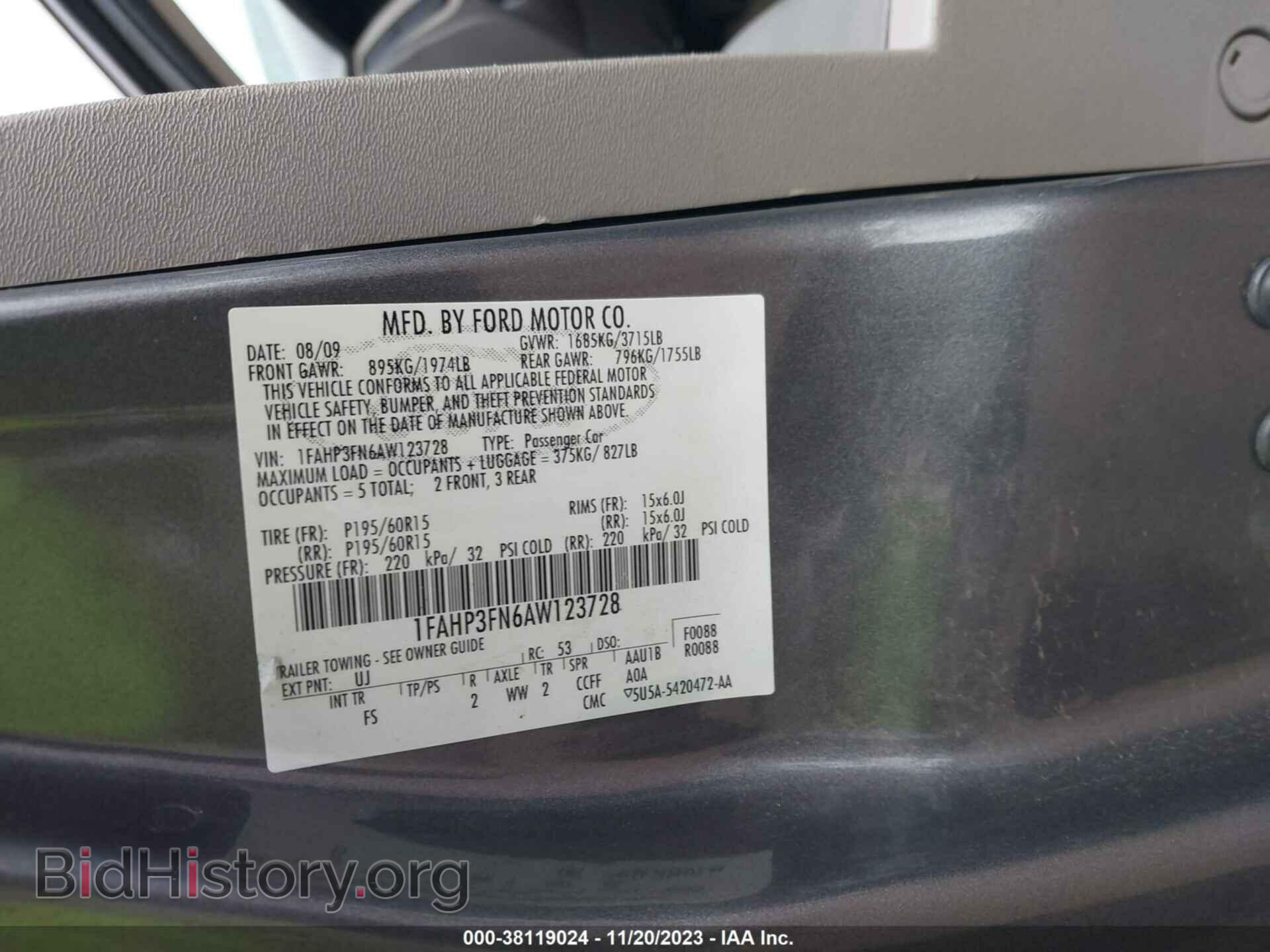 2010 FORD FOCUS - VIN: 1FAHP3FN6AW123728 - Photo 9