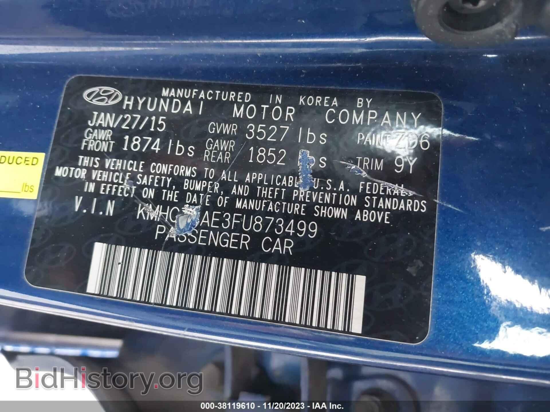 2015 HYUNDAI ACCENT - VIN: KMHCT4AE3FU873499 - Фото 9