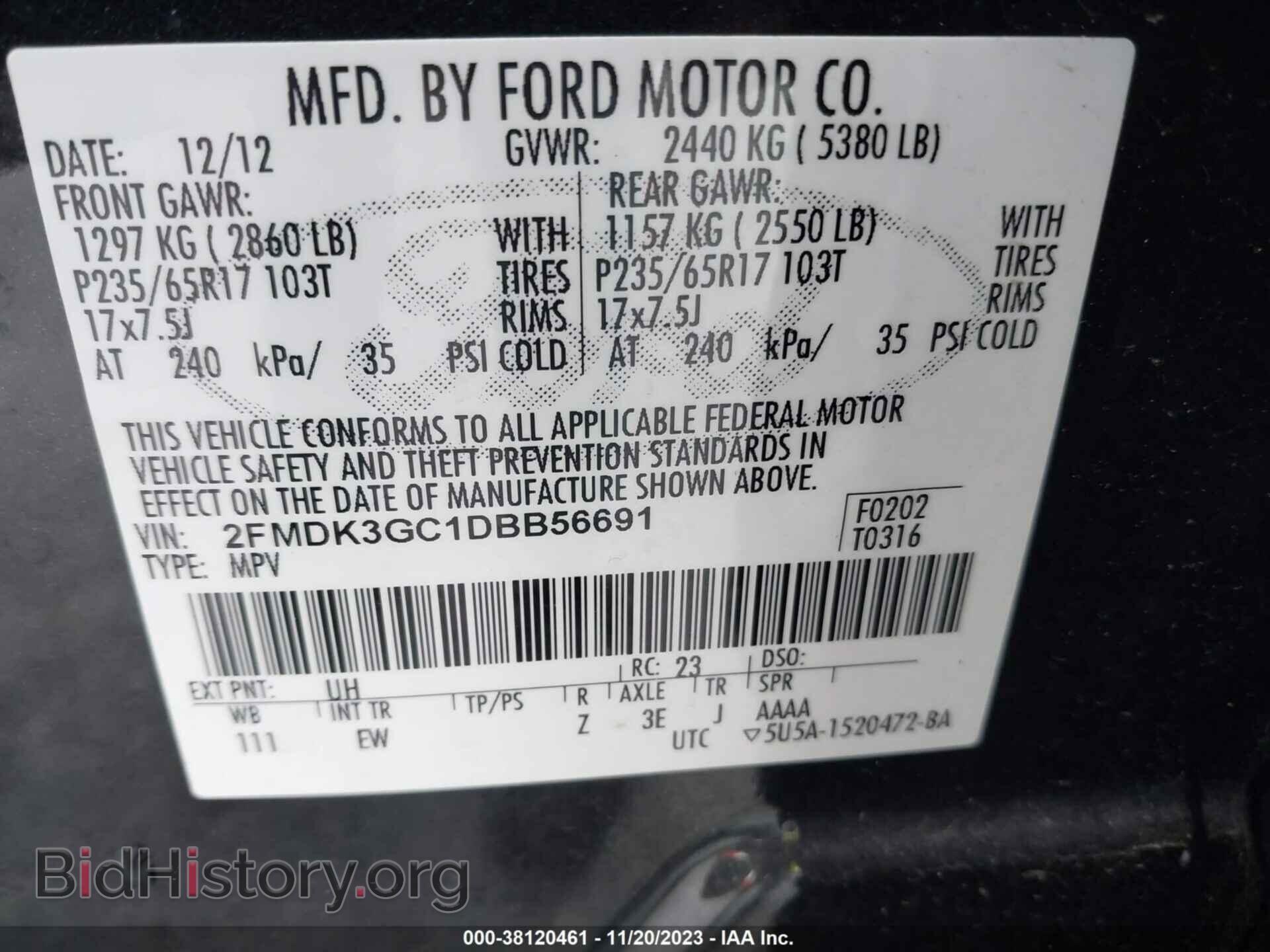 2013 FORD EDGE - VIN: 2FMDK3GC1DBB56691 - Photo 9