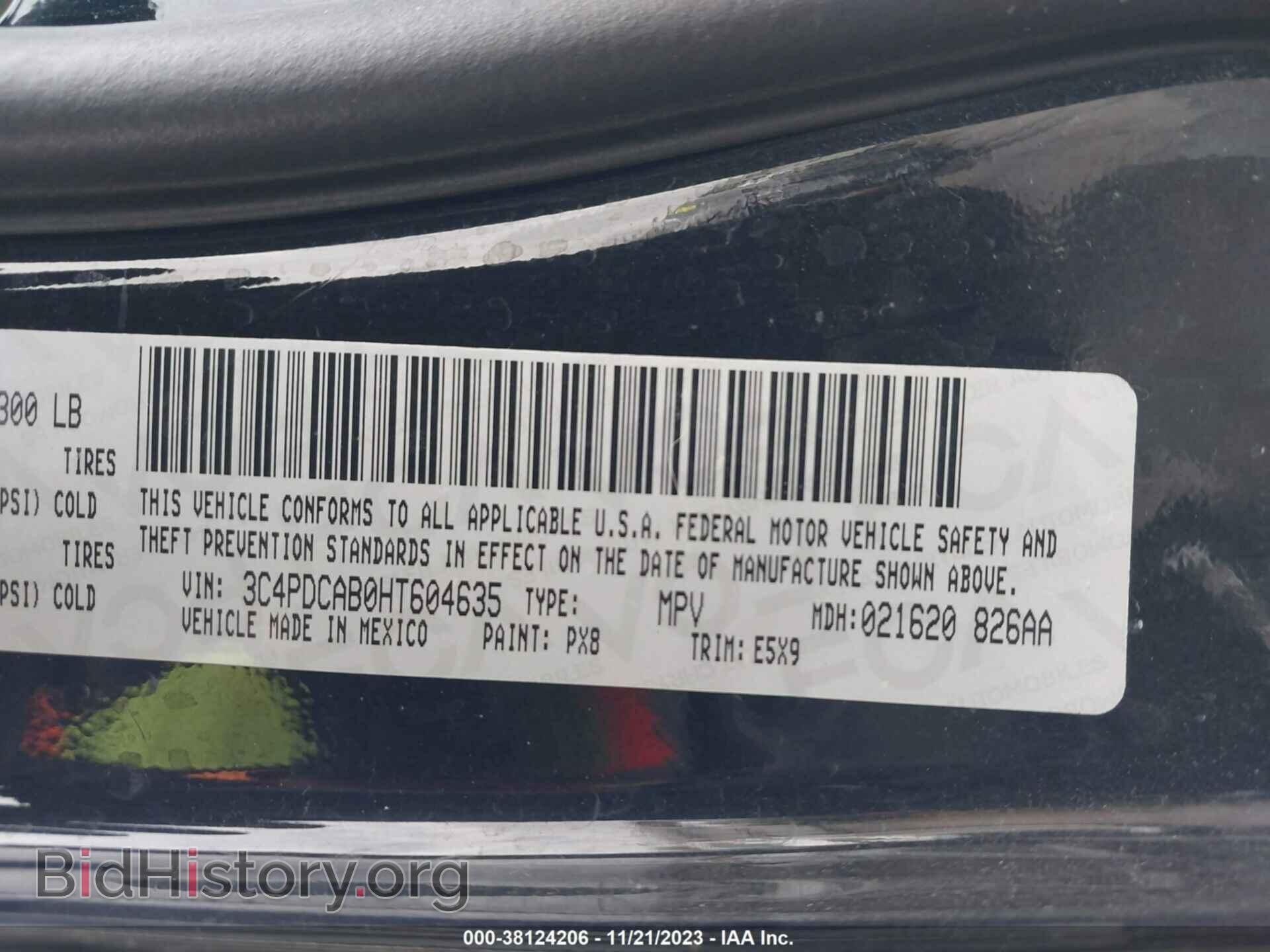 2017 DODGE JOURNEY - VIN: 3C4PDCAB0HT604635 - Фото 9