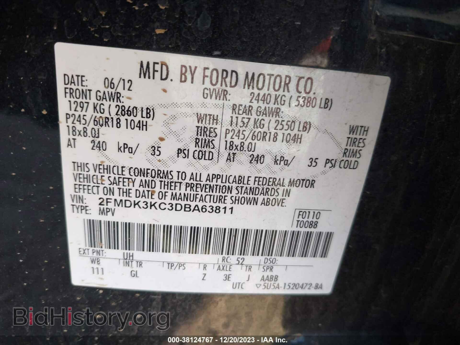 2013 FORD EDGE - VIN: 2FMDK3KC3DBA63811 - Photo 9