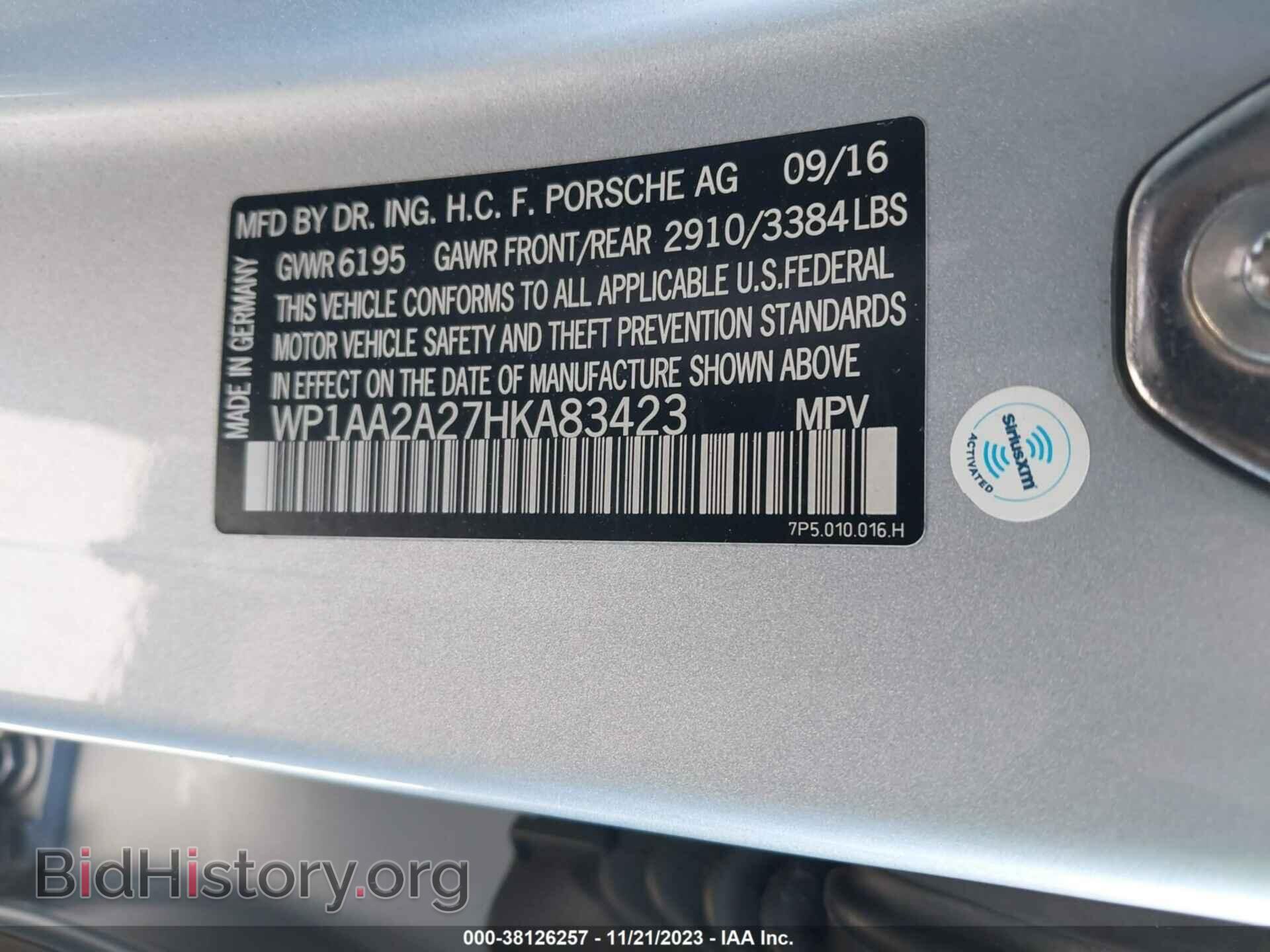 2017 PORSCHE CAYENNE - VIN: WP1AA2A27HKA83423 - Фото 9