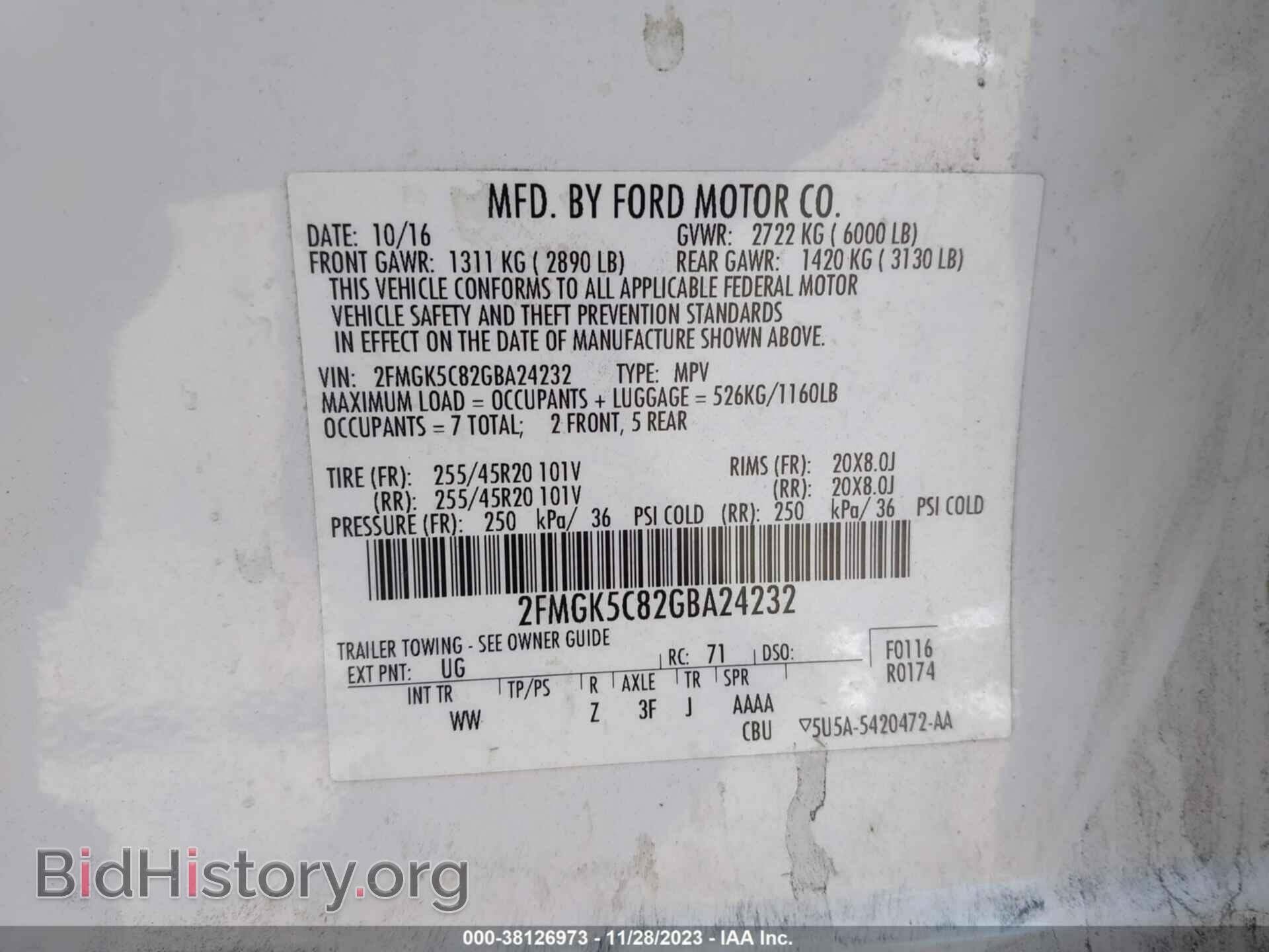 2016 FORD FLEX - VIN: 2FMGK5C82GBA24232 - Photo 9