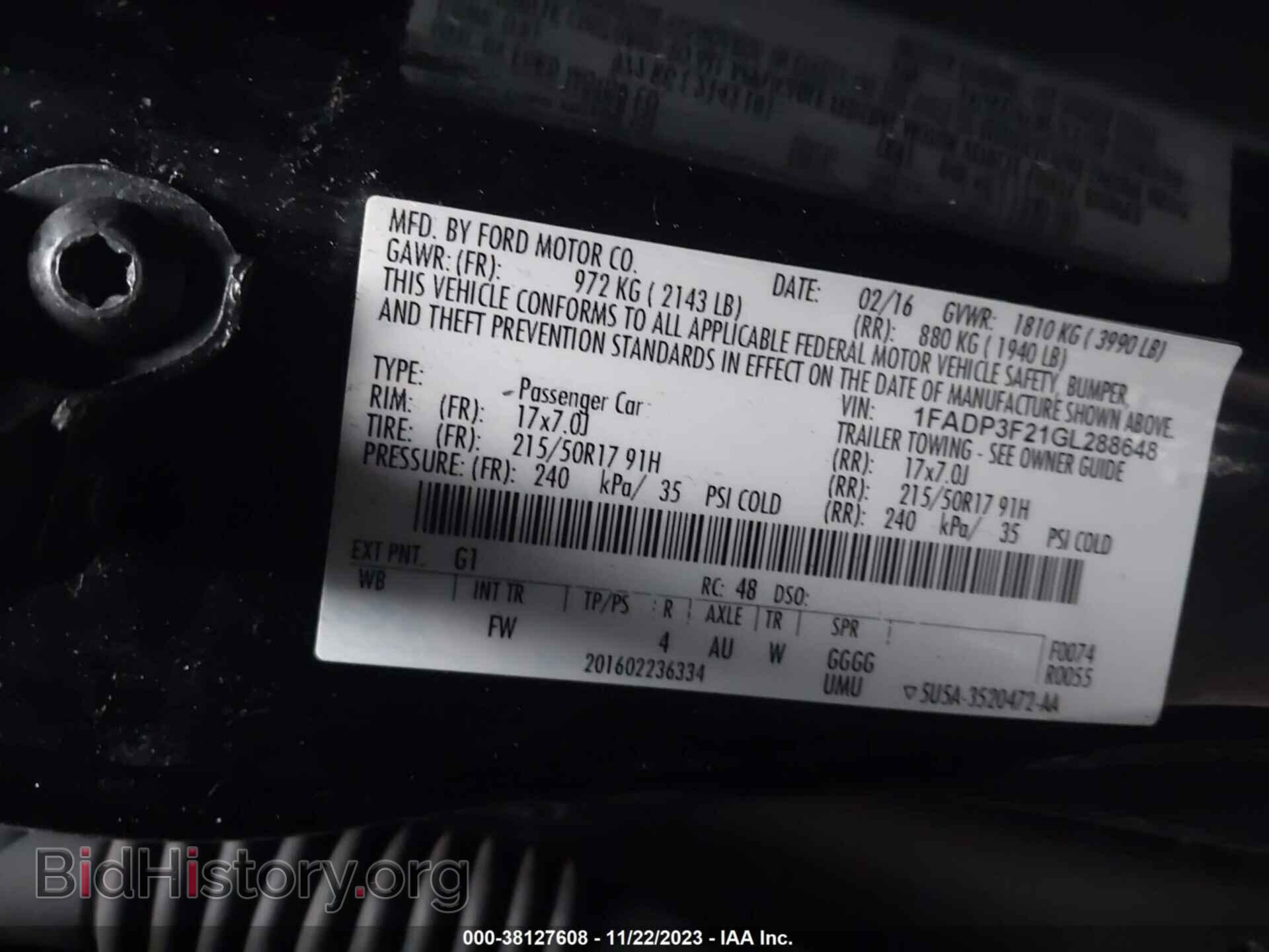 2016 FORD FOCUS - VIN: 1FADP3F21GL288648 - Фото 9
