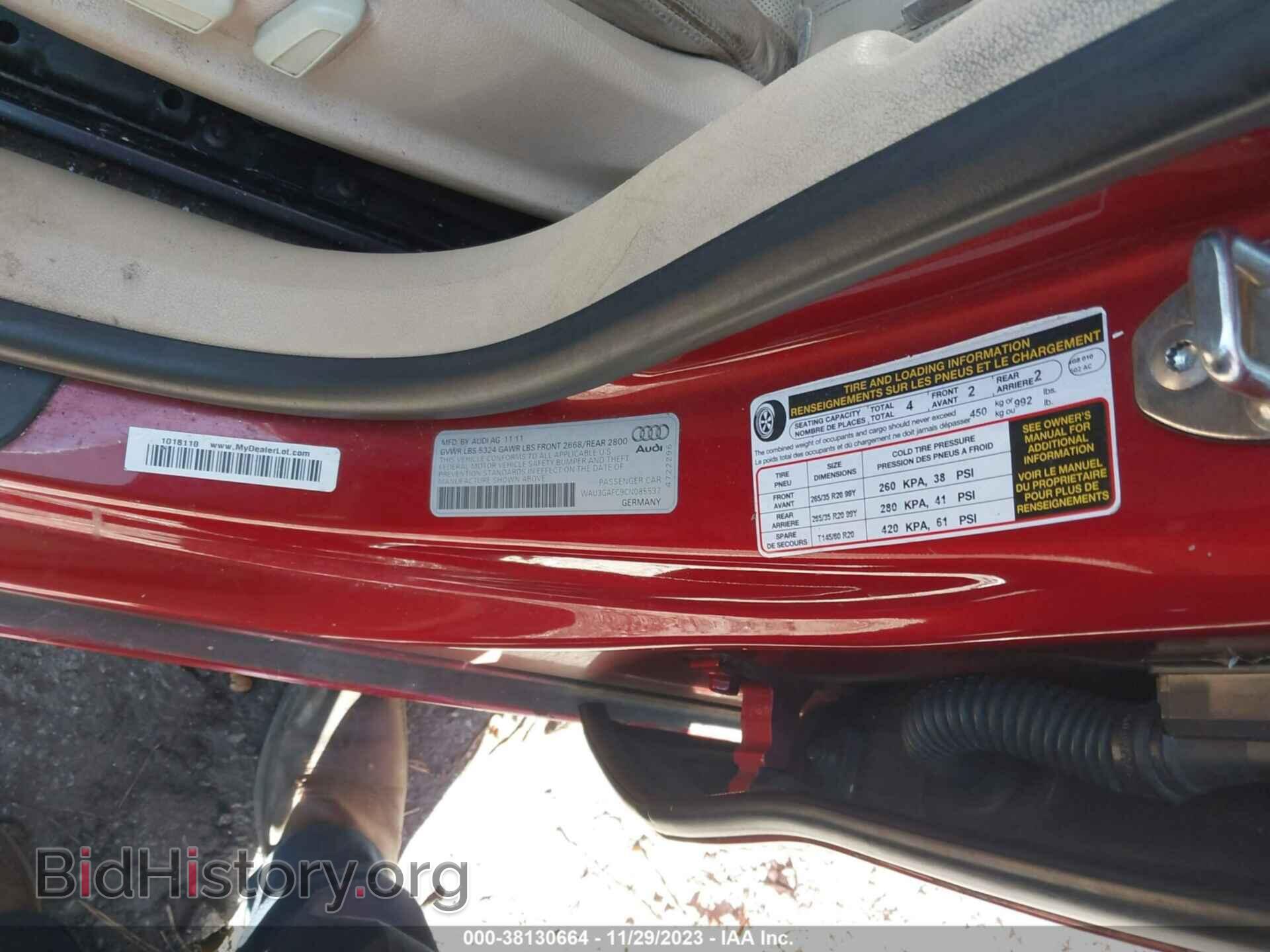 2012 AUDI A7 - VIN: WAU3GAFC9CN085537 - Фото 9
