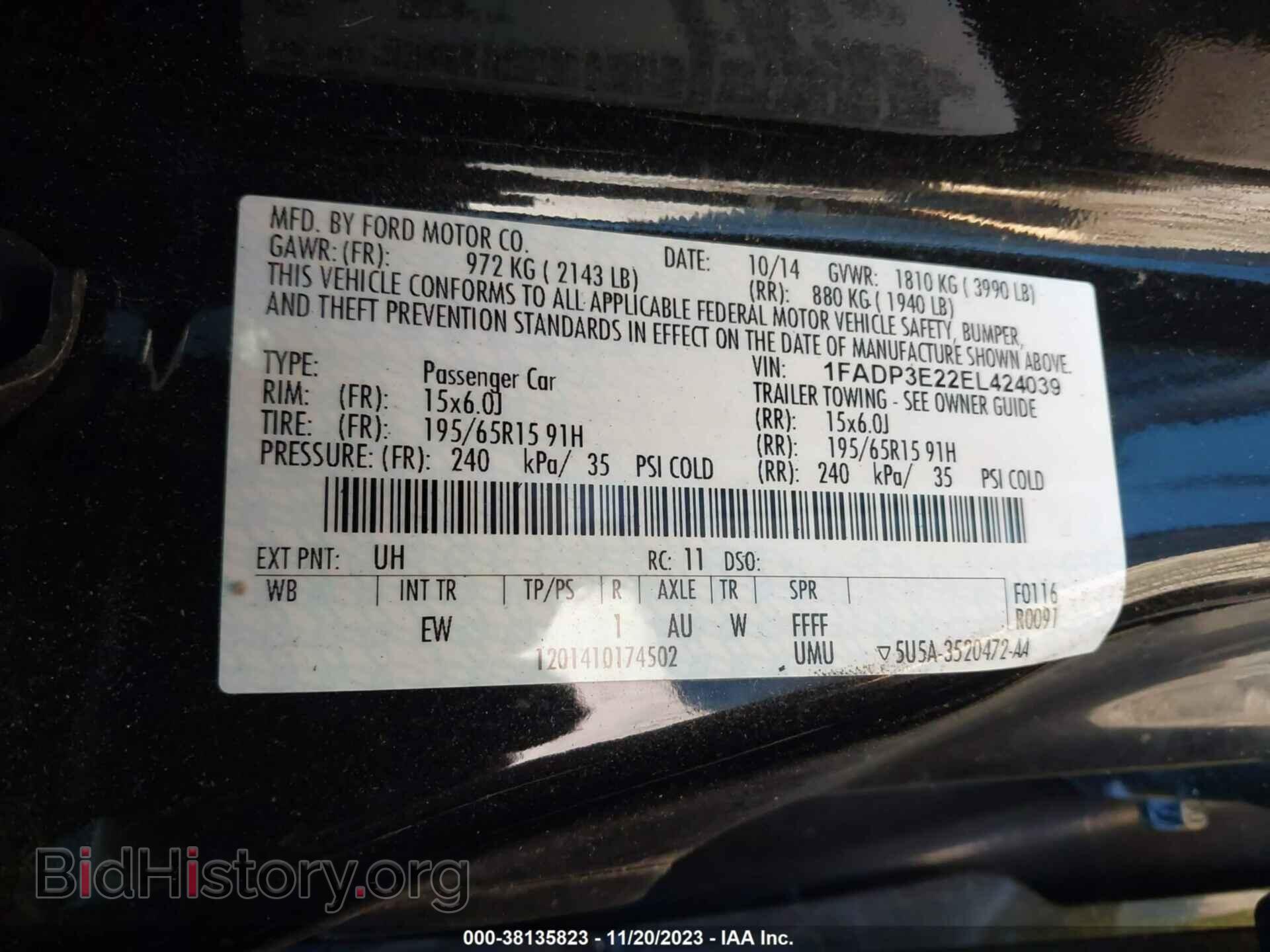 2014 FORD FOCUS - VIN: 1FADP3E22EL424039 - Photo 9