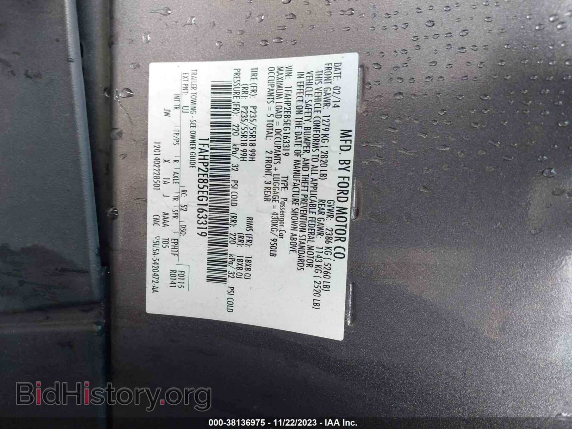 2014 FORD TAURUS - VIN: 1FAHP2E85EG163319 - Photo 9