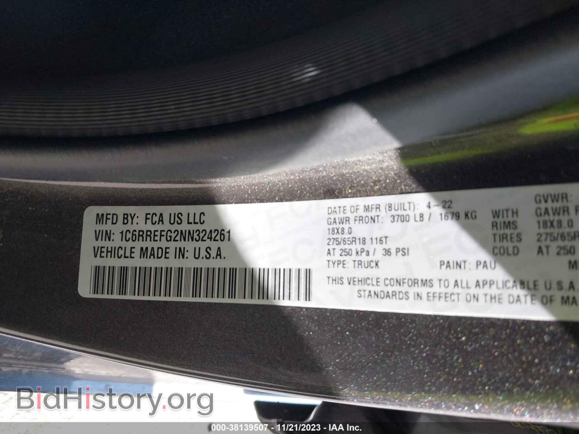 2022 RAM 1500 - VIN: 1C6RREFG2NN324261 - Фото 9