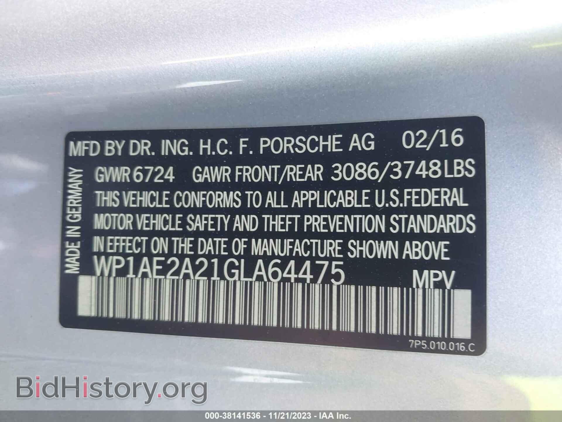 2016 PORSCHE CAYENNE E-HYBRID - VIN: WP1AE2A21GLA64475 - Фото 9