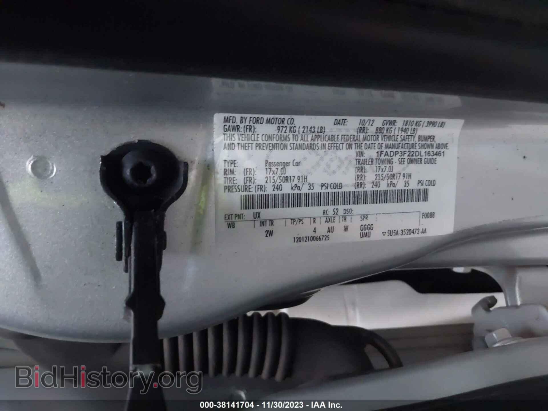 2013 FORD FOCUS - VIN: 1FADP3F22DL163461 - Фото 9