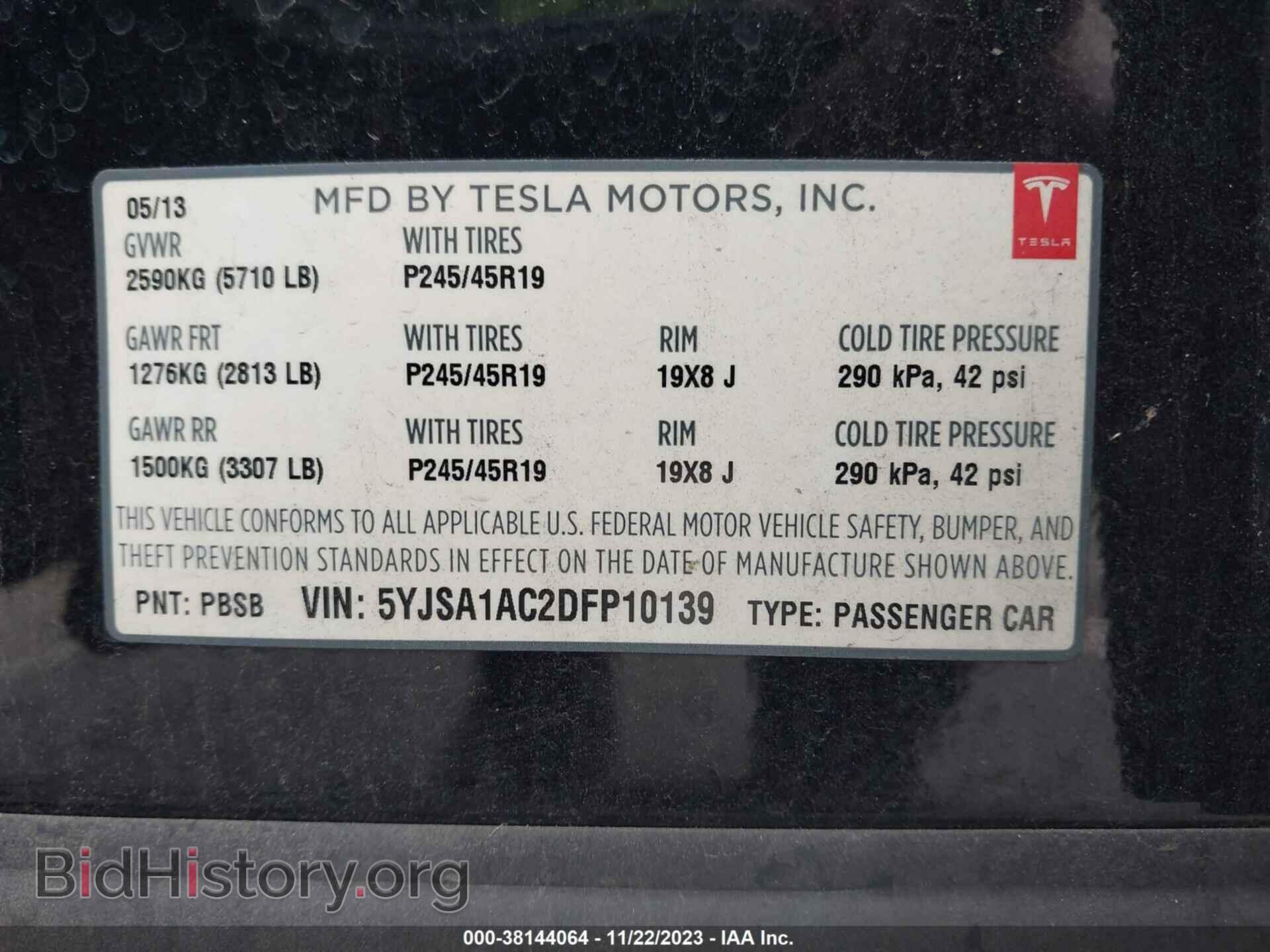 2013 TESLA MODEL S - VIN: 5YJSA1AC2DFP10139 - Photo 9