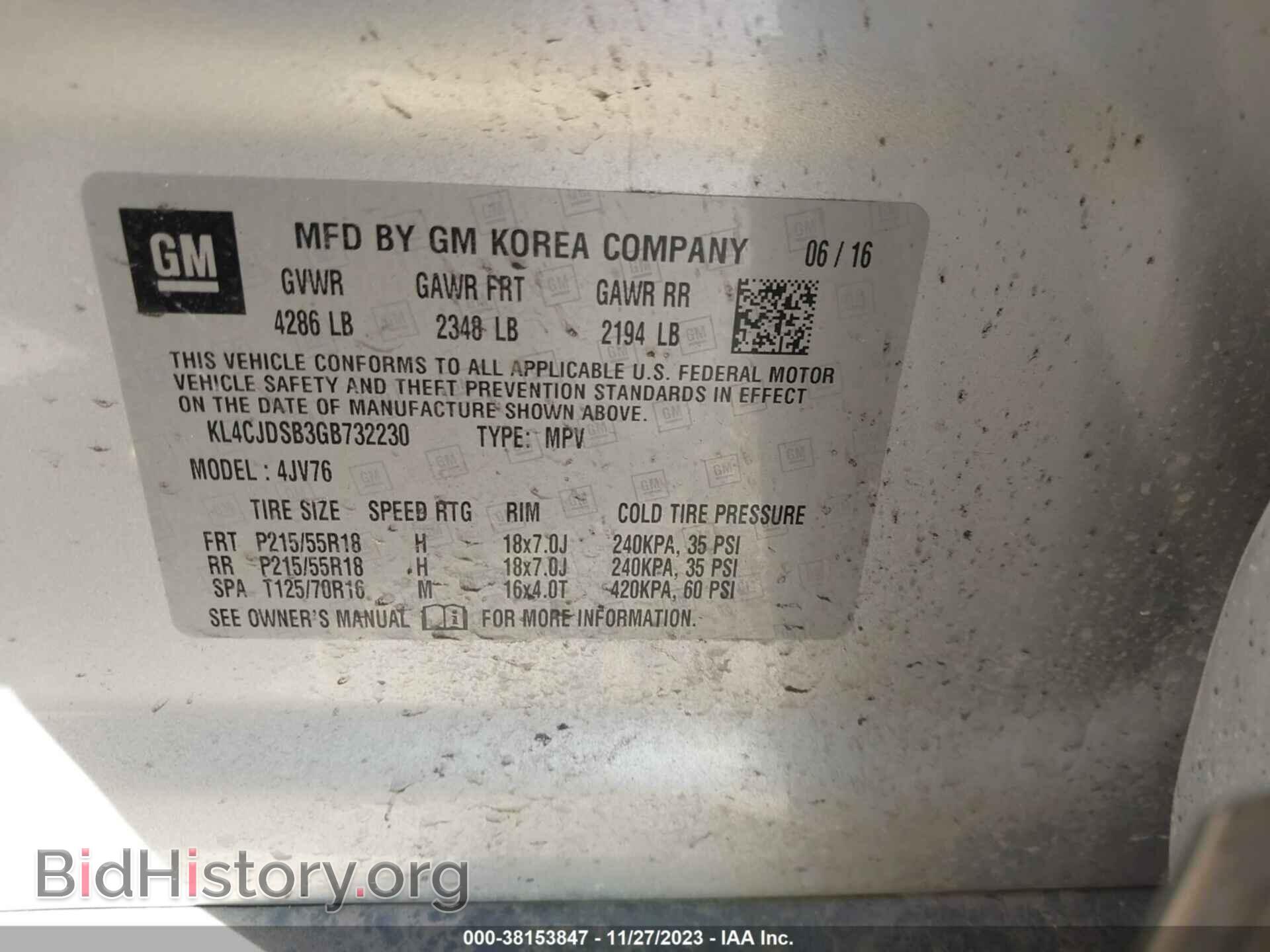 2016 BUICK ENCORE - VIN: KL4CJDSB3GB732230 - Photo 9