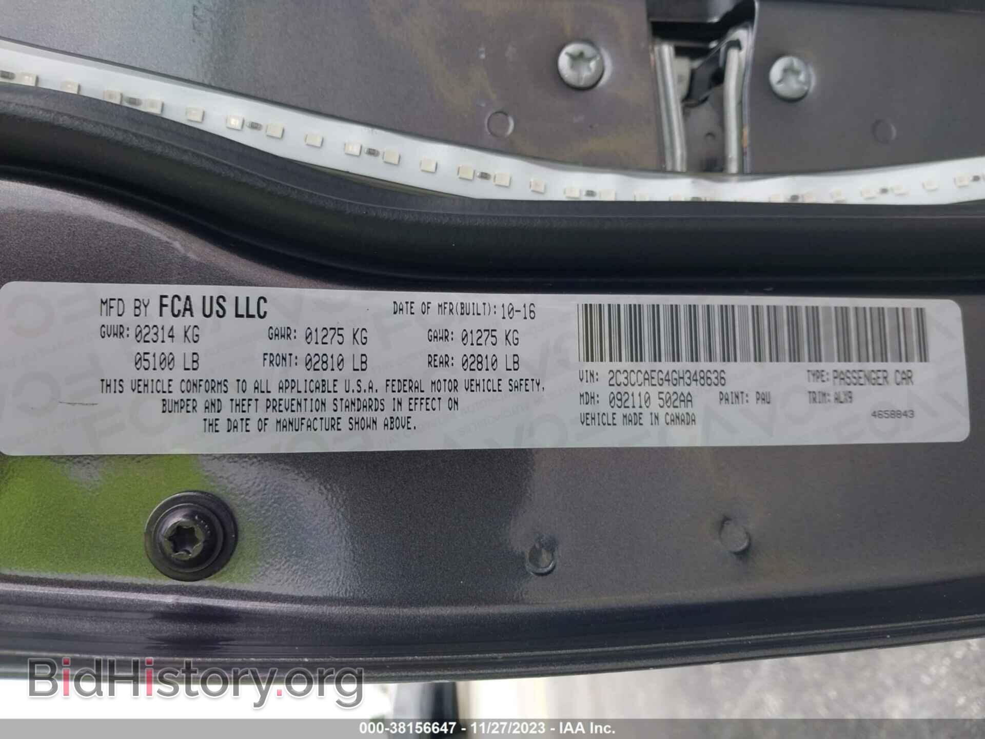2016 CHRYSLER 300 - VIN: 2C3CCAEG4GH348636 - Фото 9