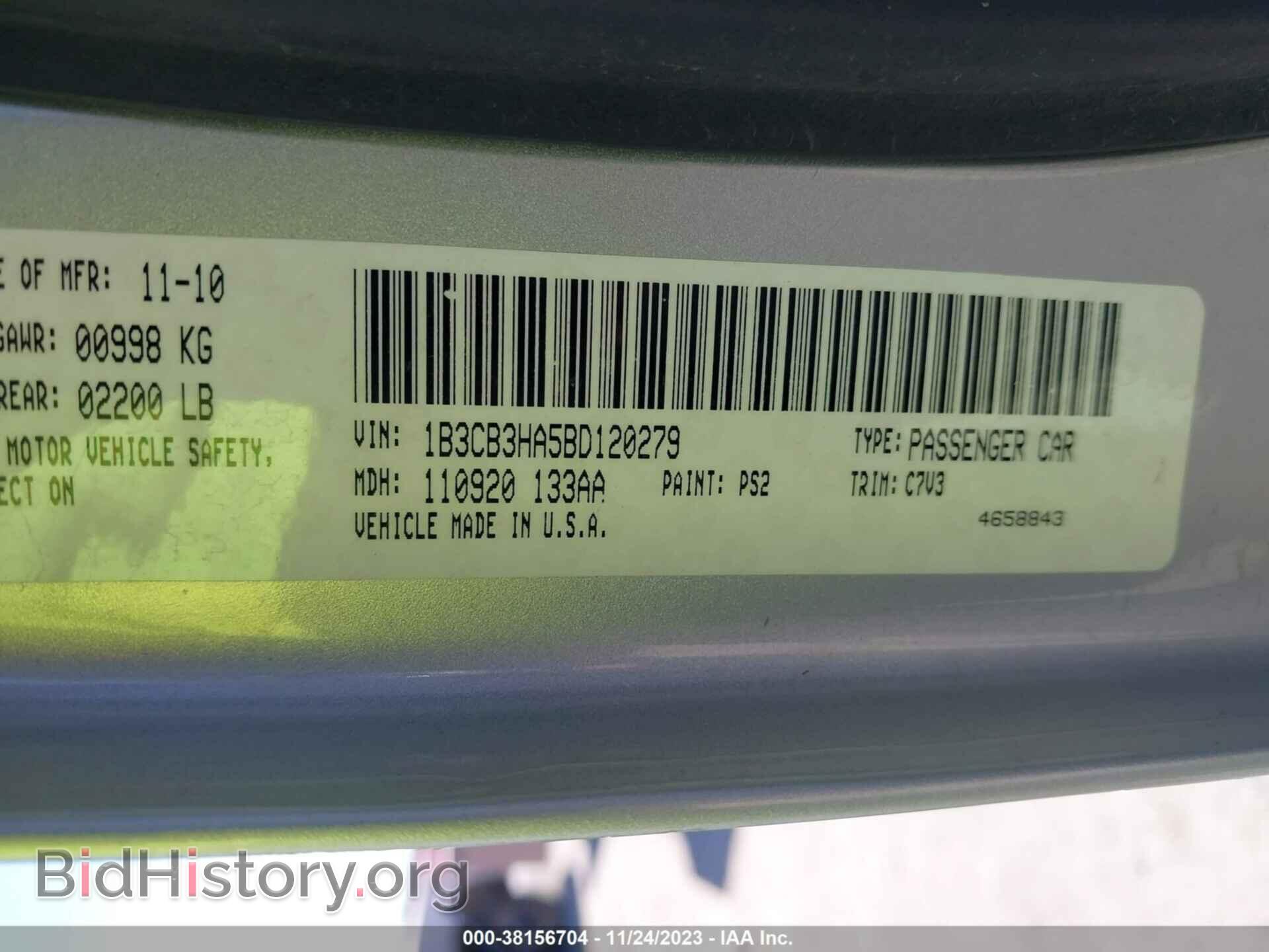 2011 DODGE CALIBER - VIN: 1B3CB3HA5BD120279 - Фото 9