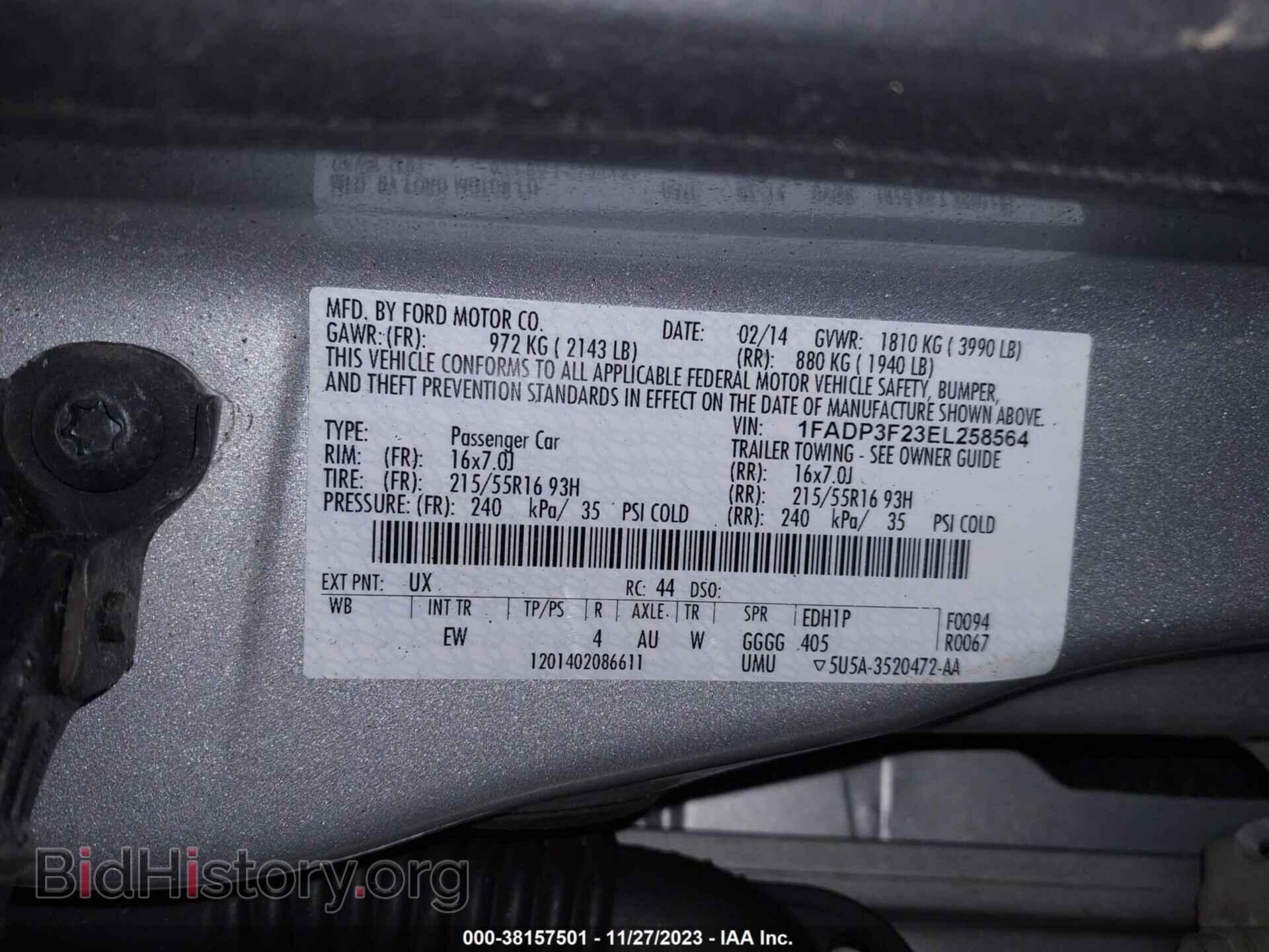 2014 FORD FOCUS - VIN: 1FADP3F23EL258564 - Photo 9