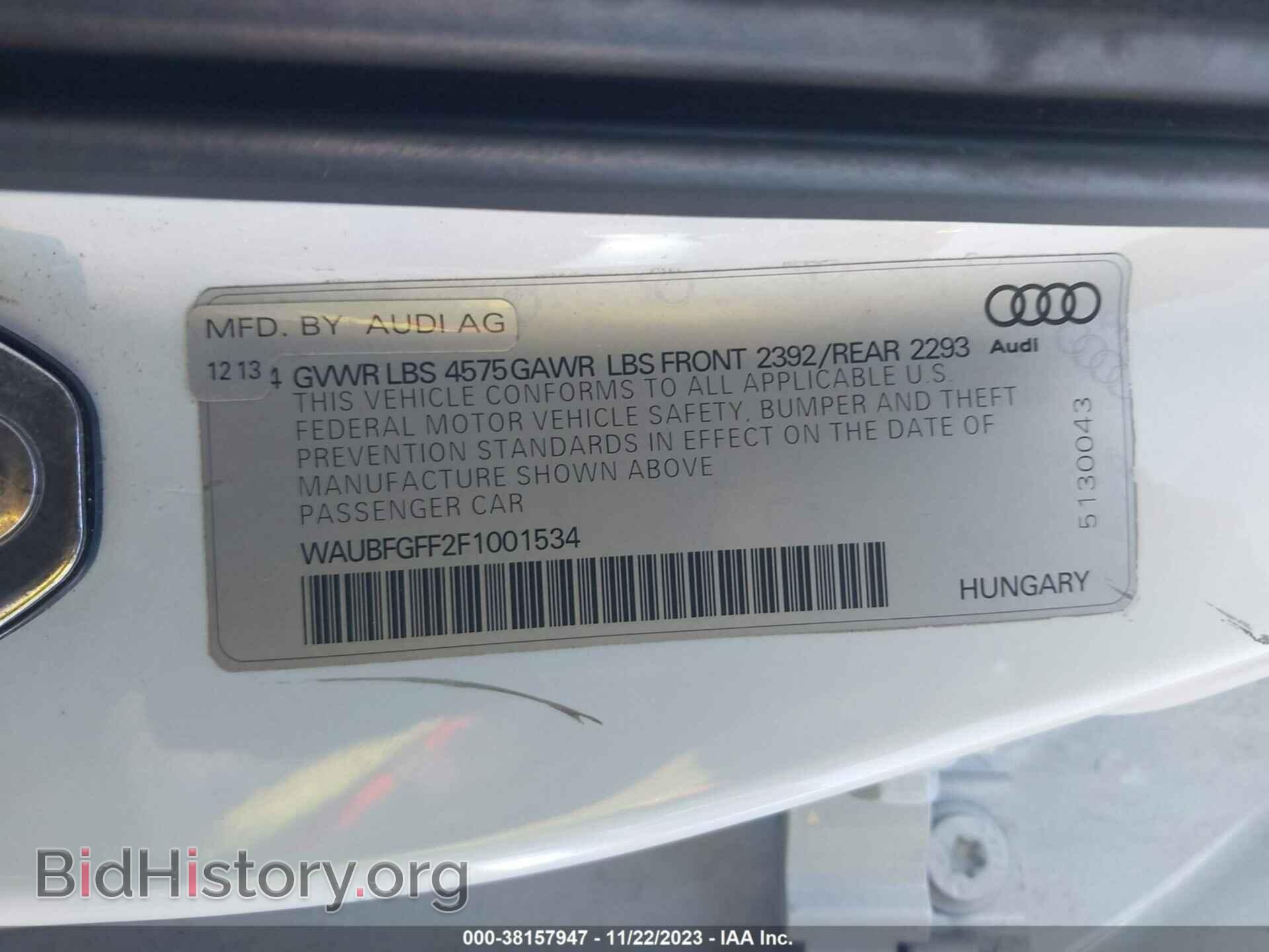 2015 AUDI A3 - VIN: WAUBFGFF2F1001534 - Фото 9
