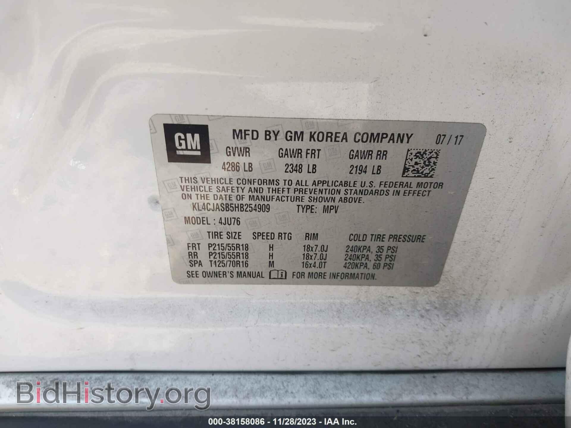 2017 BUICK ENCORE - VIN: KL4CJASB5HB254909 - Photo 9
