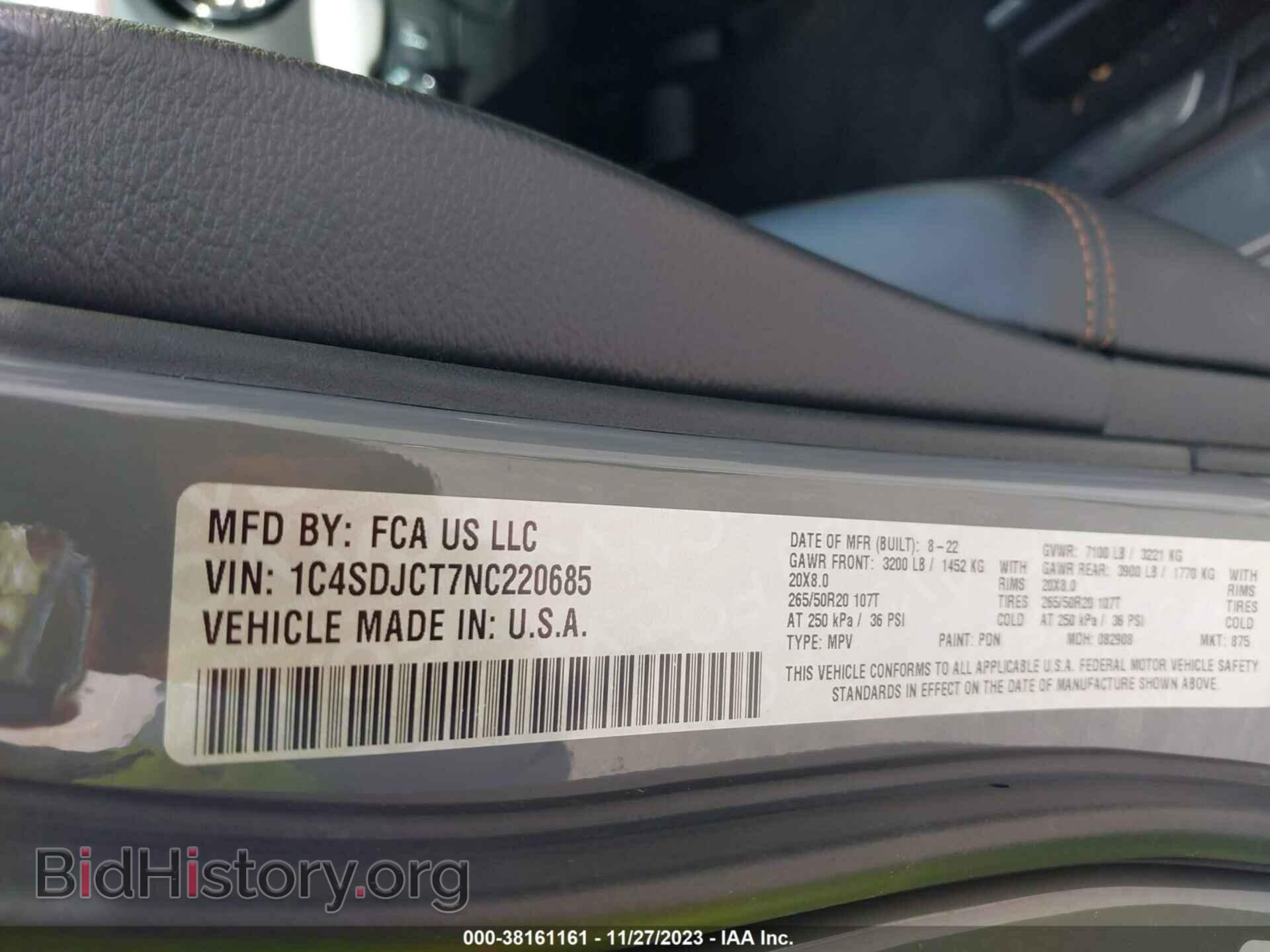 2022 DODGE DURANGO - VIN: 1C4SDJCT7NC220685 - Photo 9