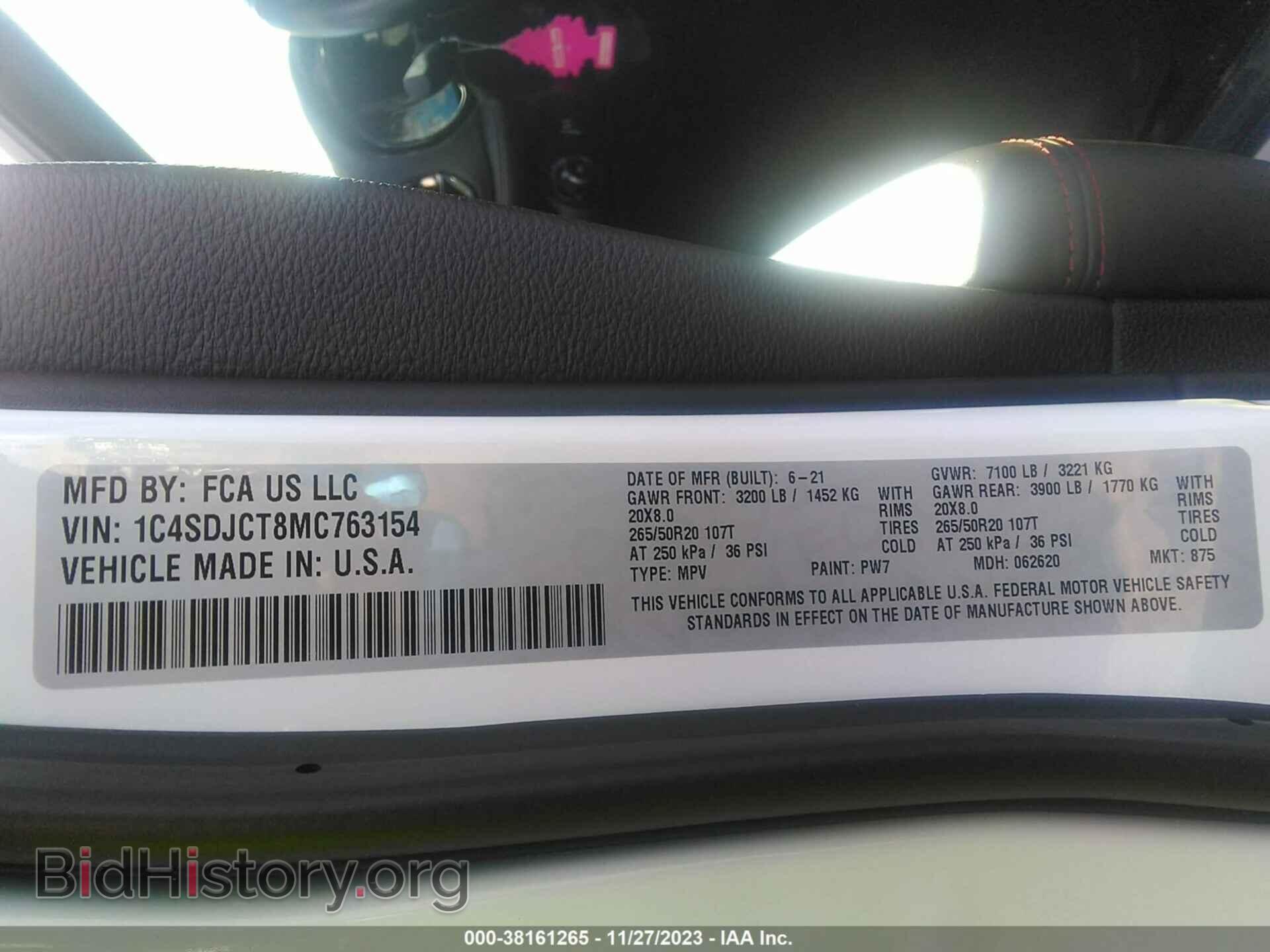 2021 DODGE DURANGO - VIN: 1C4SDJCT8MC763154 - Фото 9