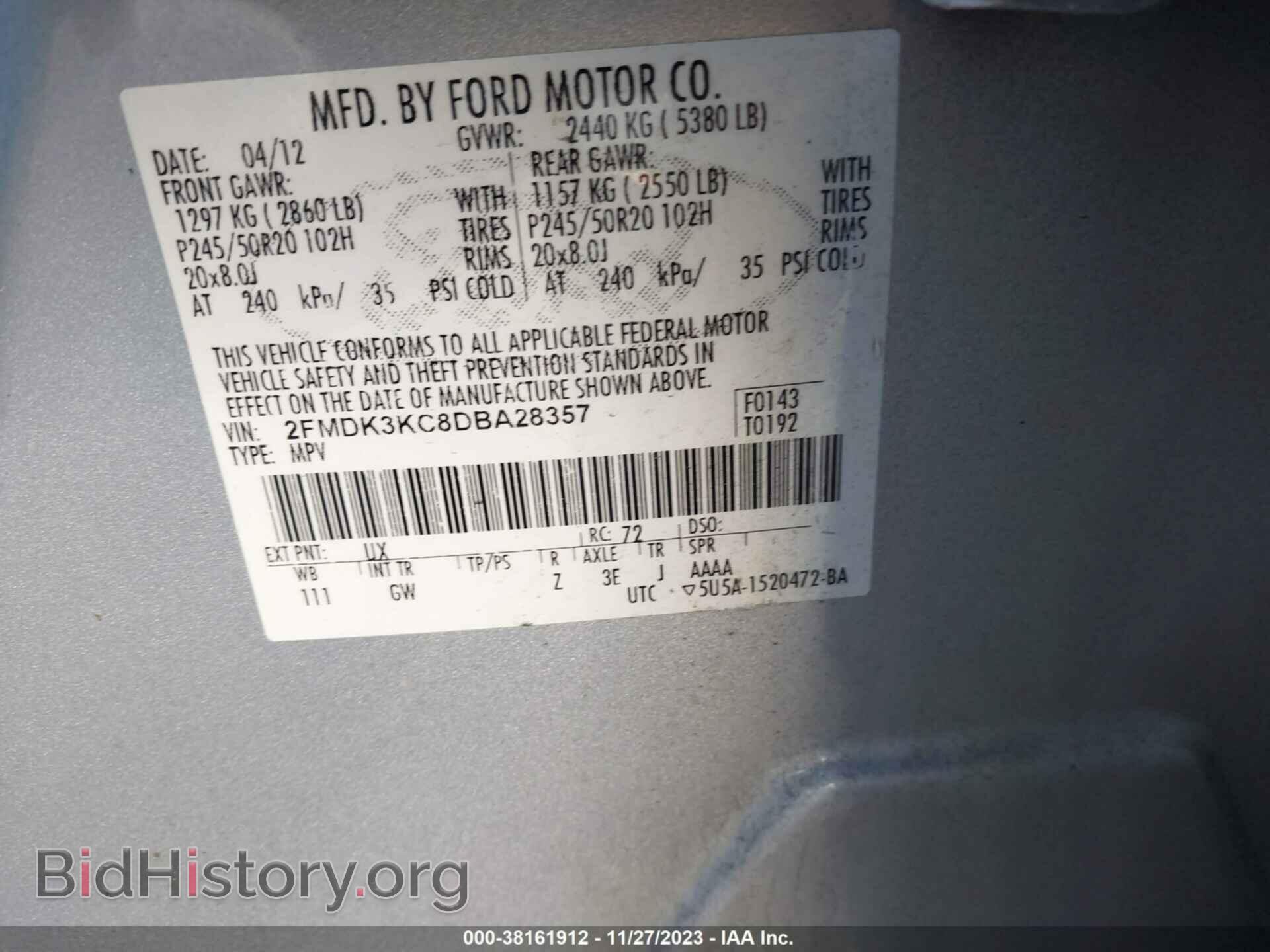 2013 FORD EDGE - VIN: 2FMDK3KC8DBA28357 - Photo 9