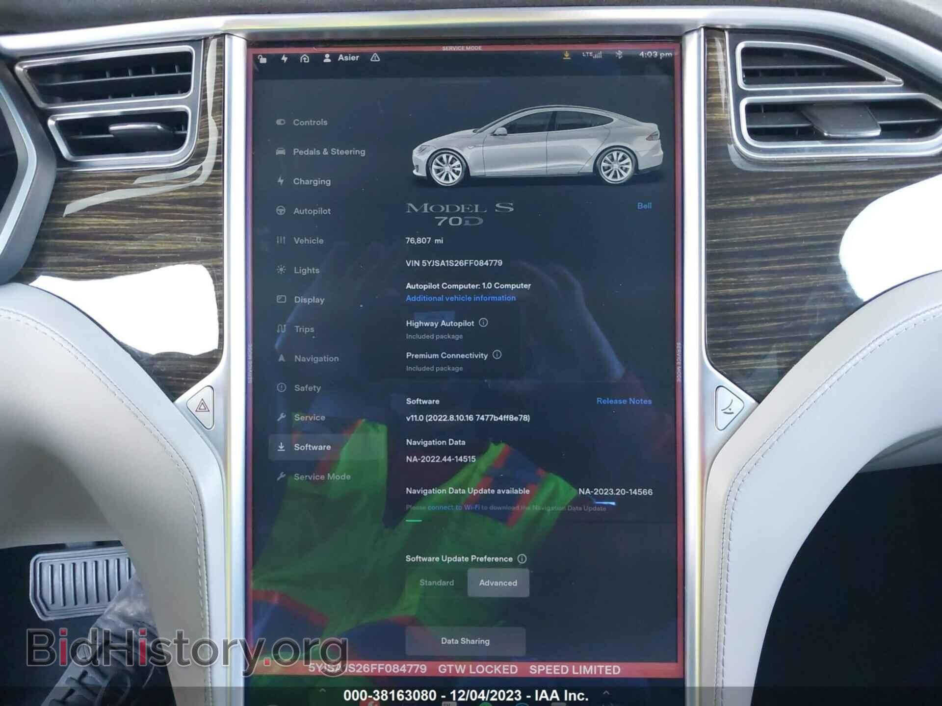 2015 TESLA MODEL S - VIN: 5YJSA1S26FF084779 - Фото 7