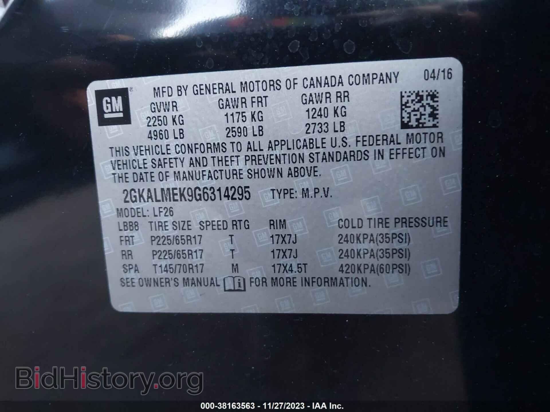 2016 GMC TERRAIN - VIN: 2GKALMEK9G6314295 - Фото 9