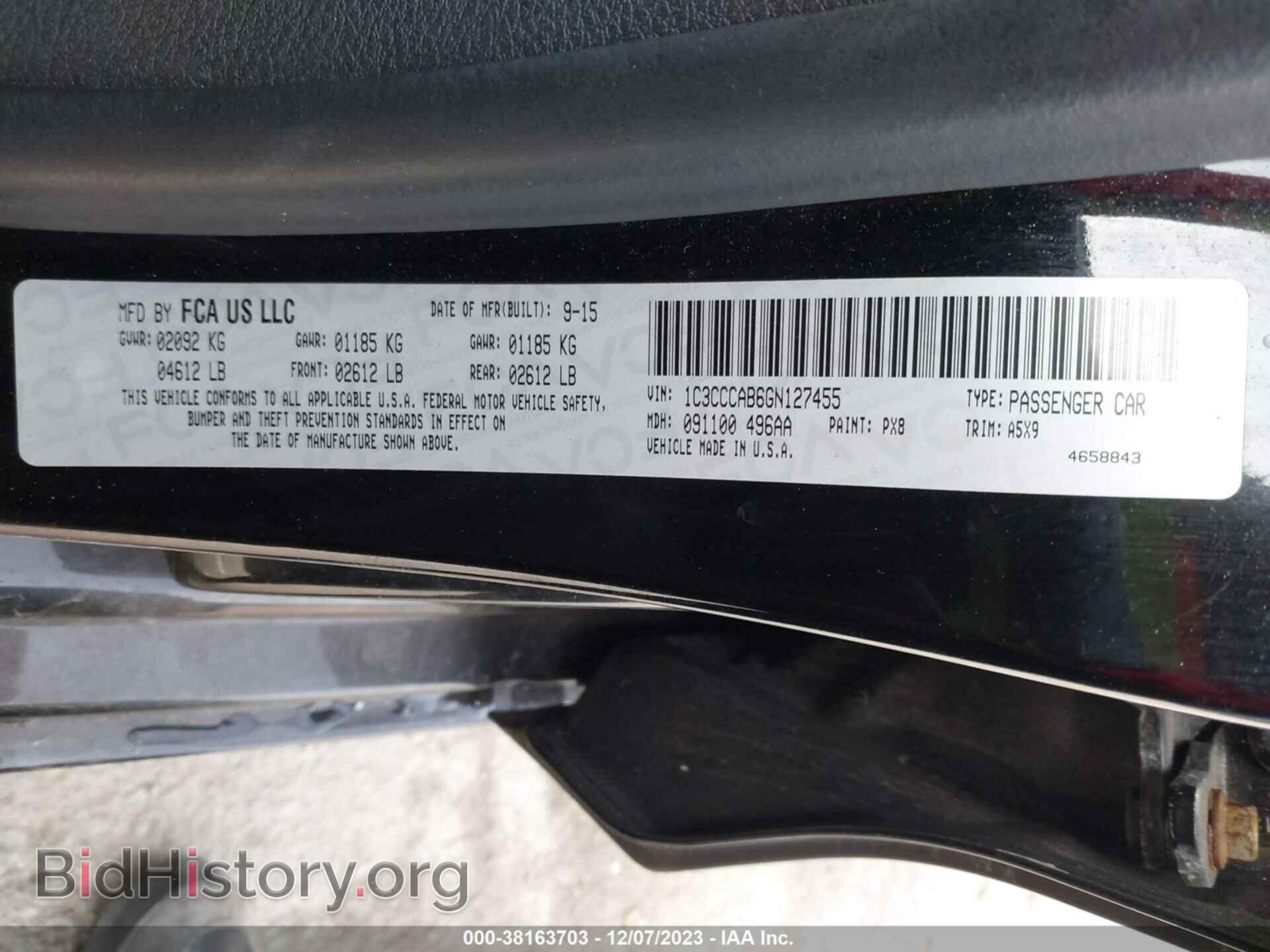 2016 CHRYSLER 200 - VIN: 1C3CCCAB6GN127455 - Photo 9