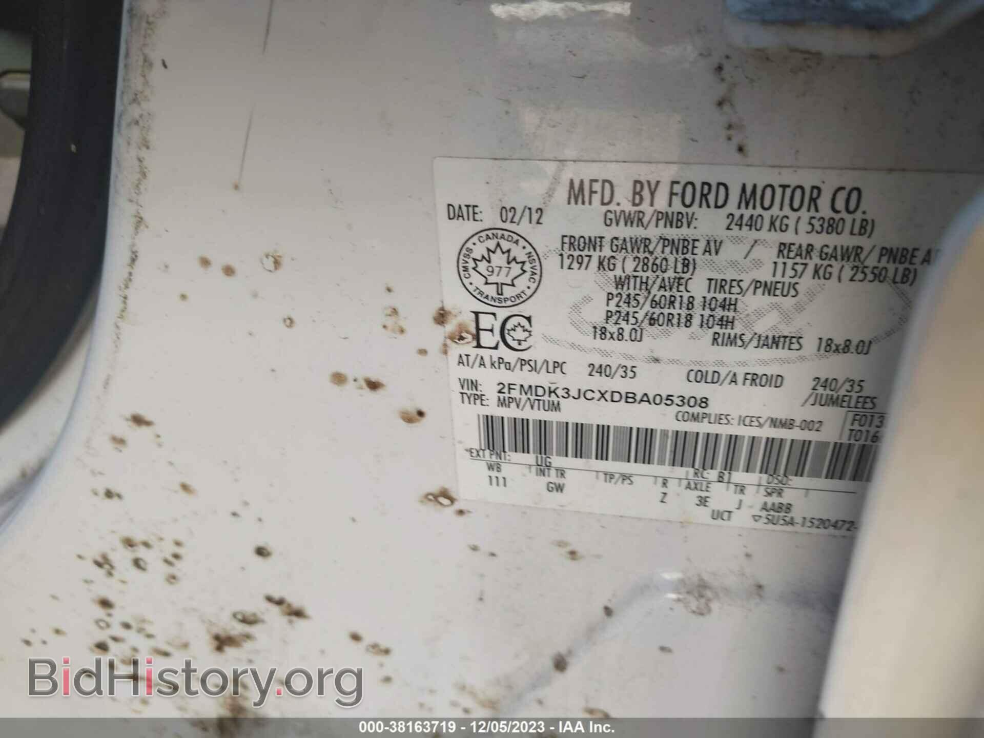 2013 FORD EDGE - VIN: 2FMDK3JCXDBA05308 - Photo 9