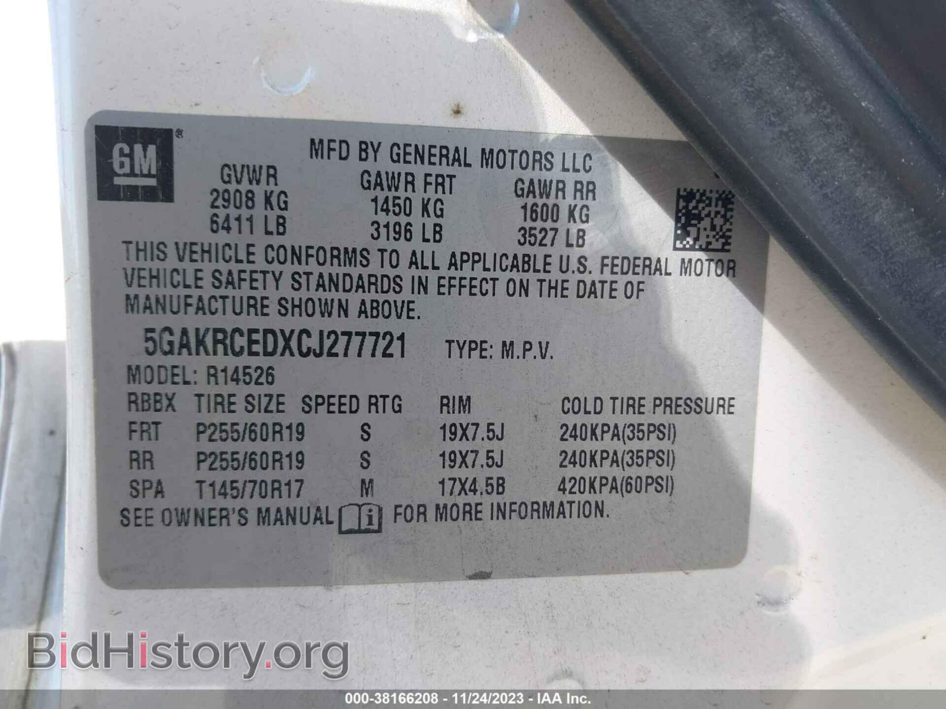 2012 BUICK ENCLAVE - VIN: 5GAKRCEDXCJ277721 - Photo 9