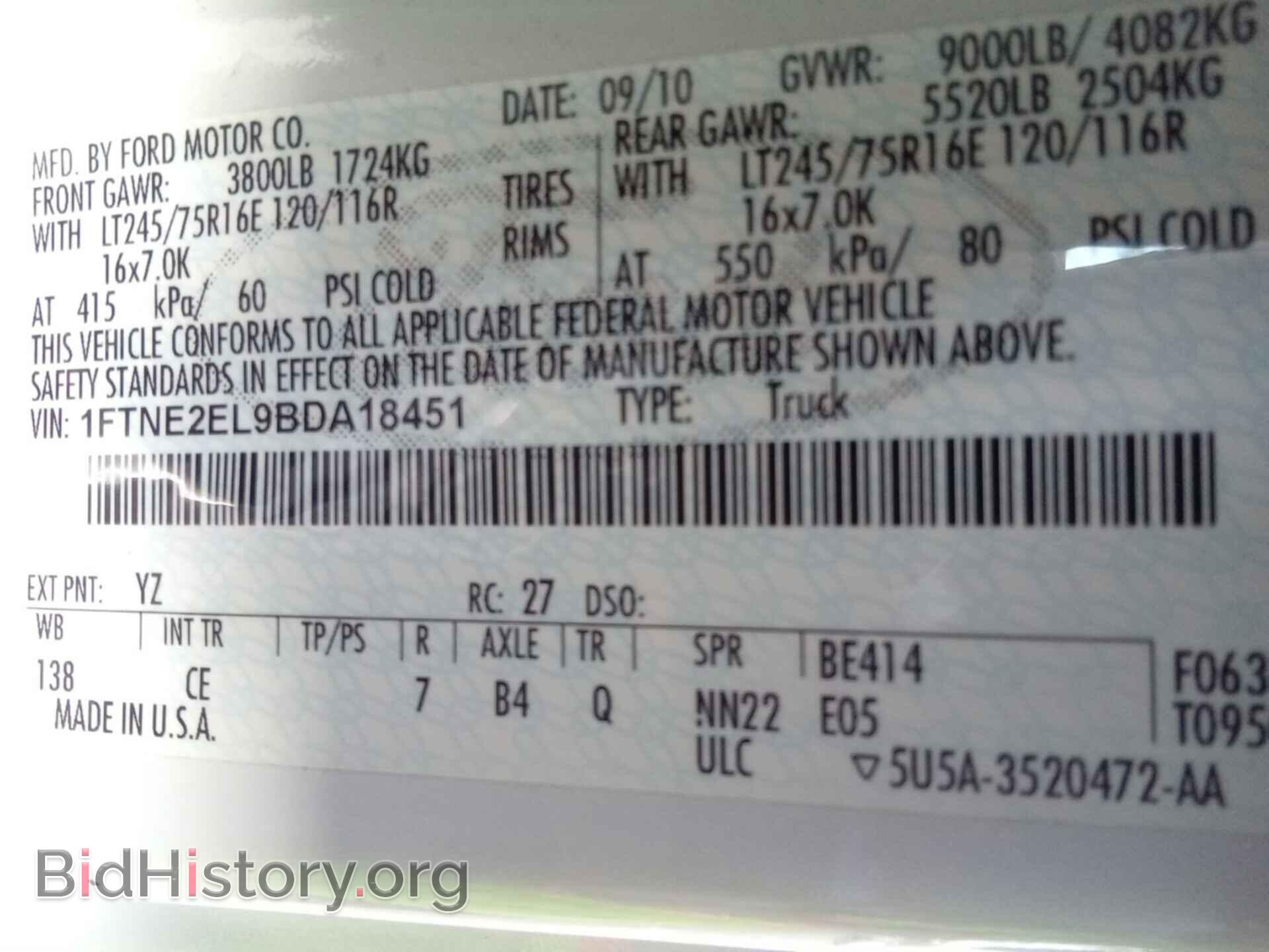 2011 FORD E-250 - VIN: 1FTNE2EL9BDA18451 - Photo 3