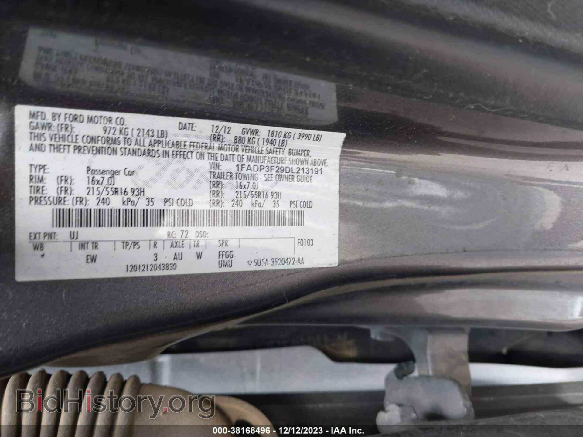 2013 FORD FOCUS - VIN: 1FADP3F29DL213191 - Фото 9