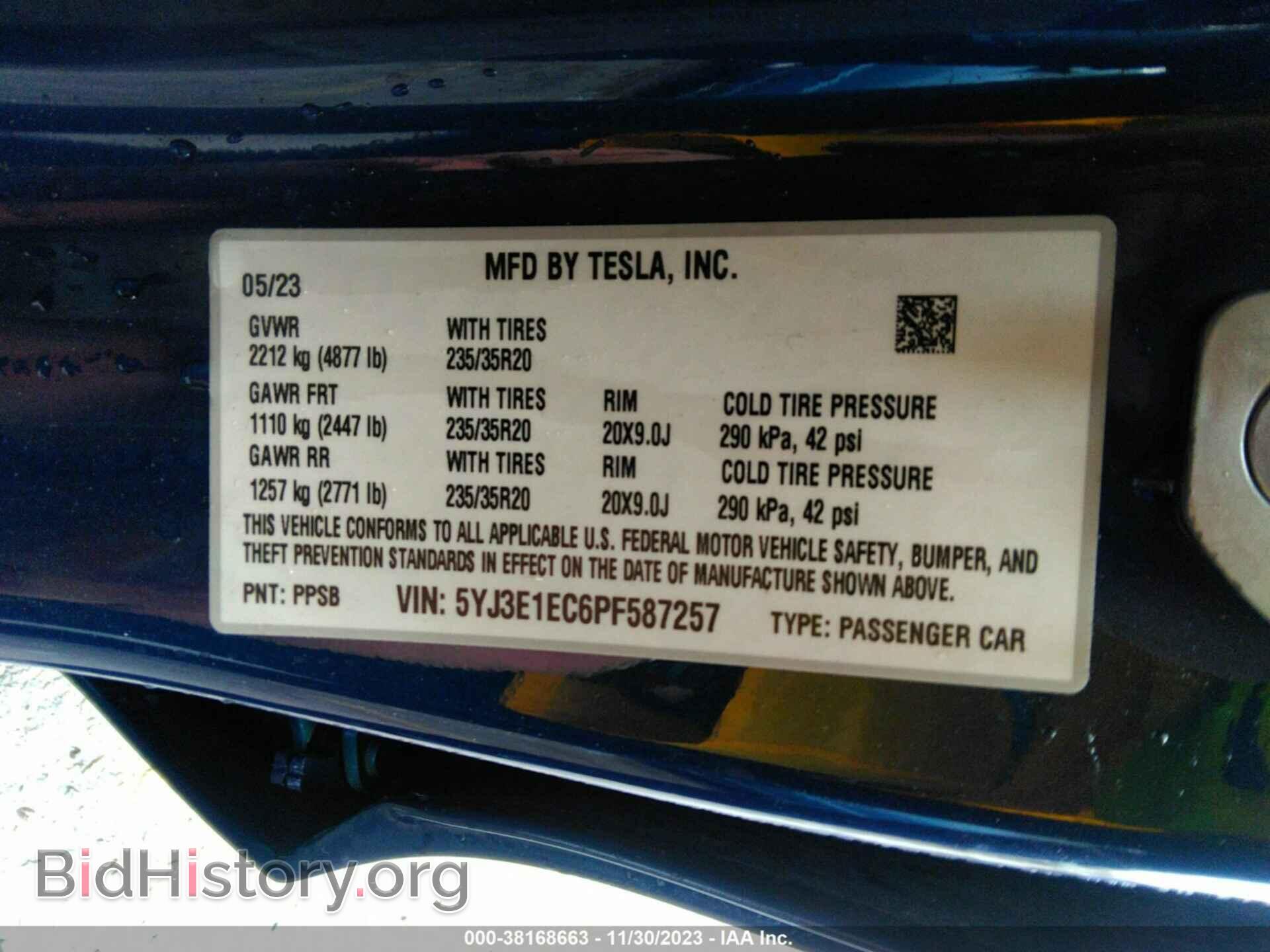 2023 TESLA MODEL 3 - VIN: 5YJ3E1EC6PF587257 - Фото 9