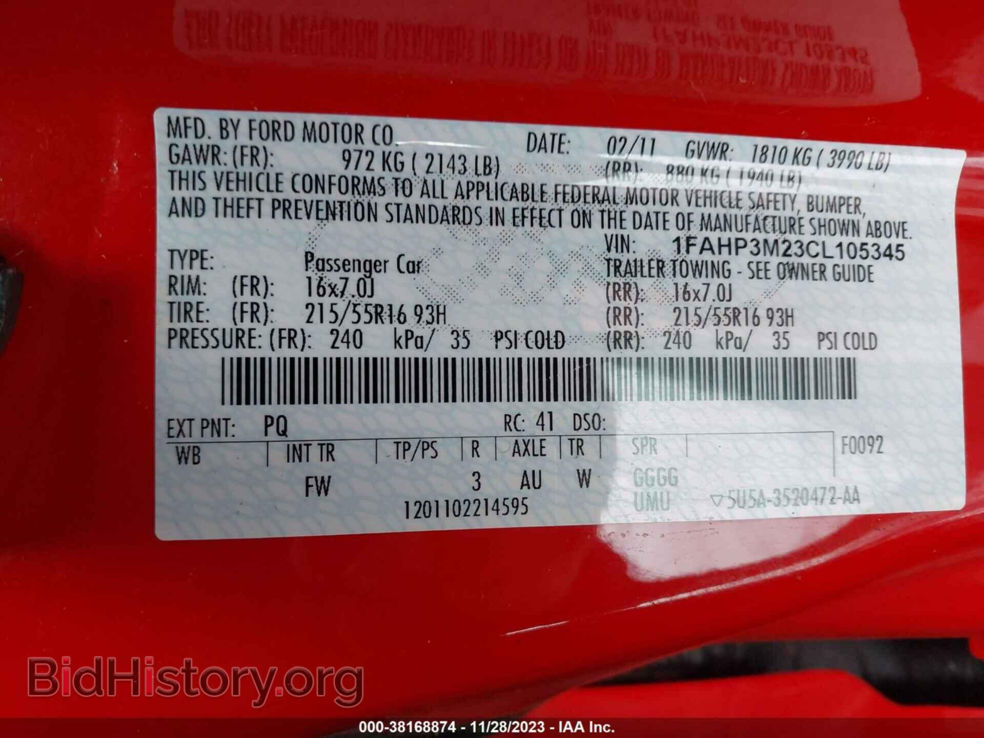2012 FORD FOCUS - VIN: 1FAHP3M23CL105345 - Фото 9