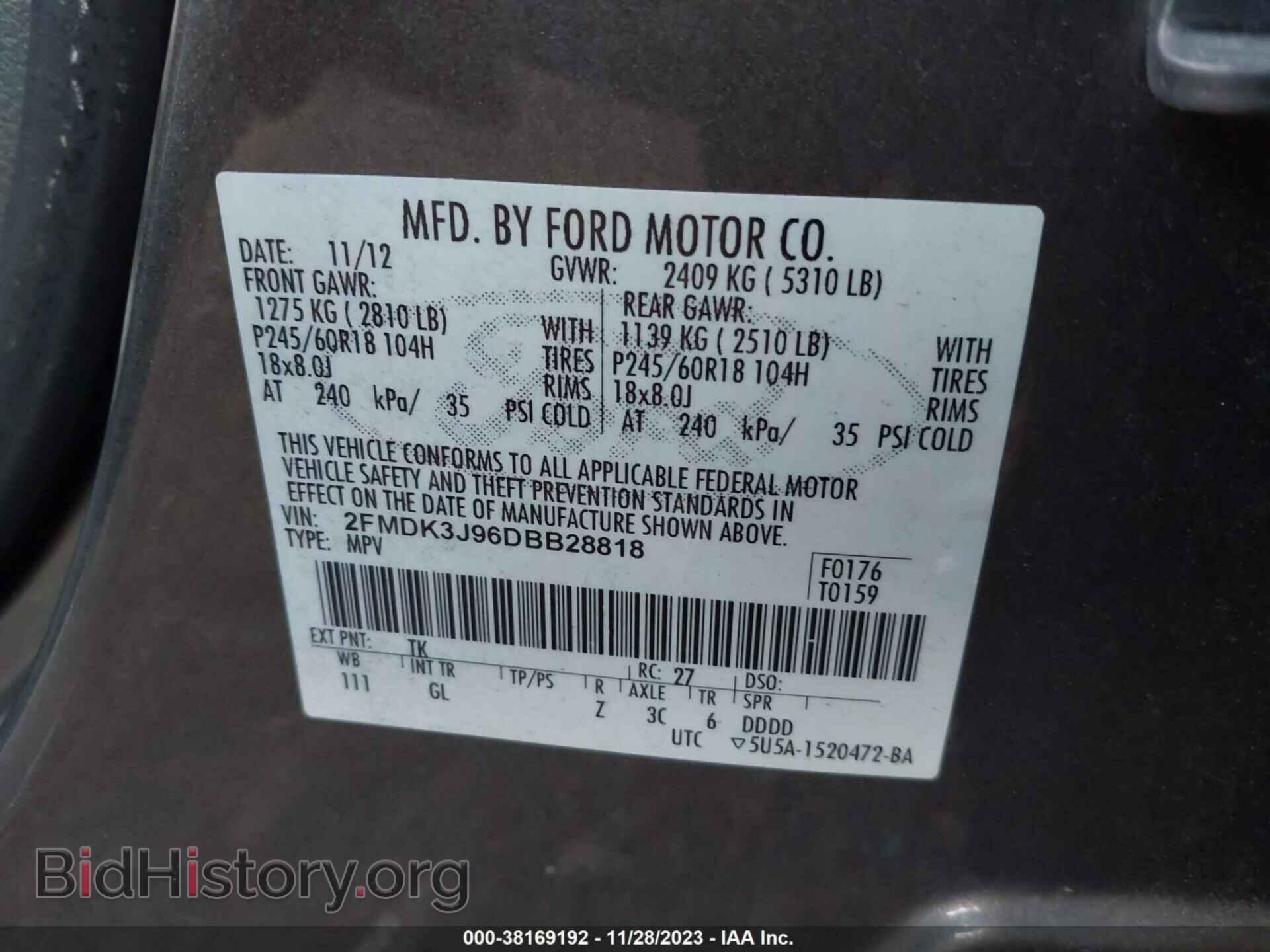 2013 FORD EDGE - VIN: 2FMDK3J96DBB28818 - Photo 9