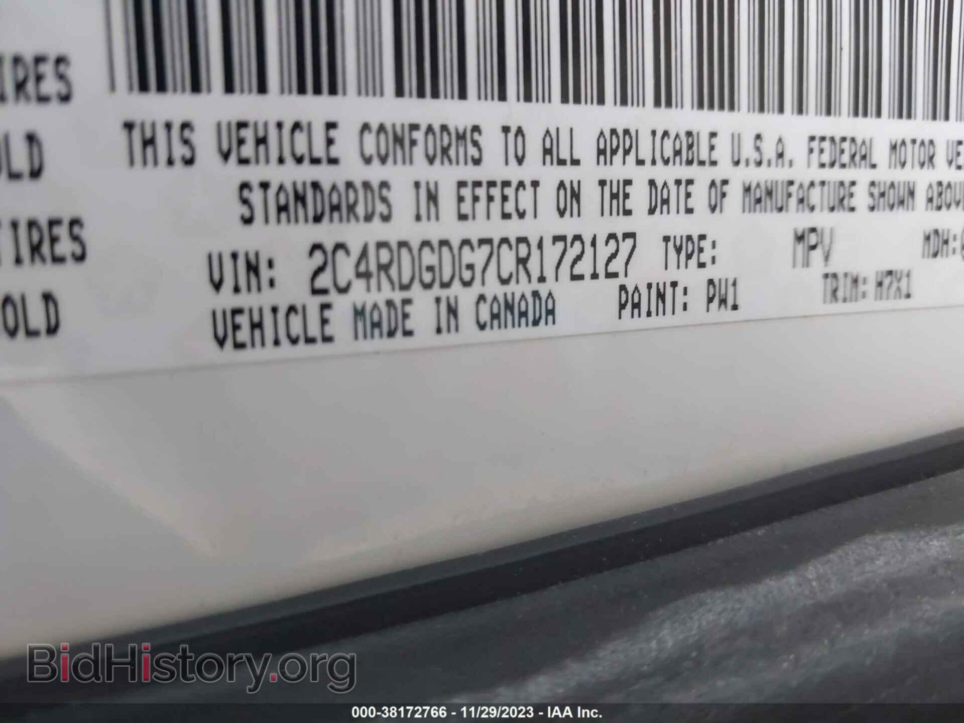 2012 DODGE GRAND CARAVAN - VIN: 2C4RDGDG7CR172127 - Фото 9