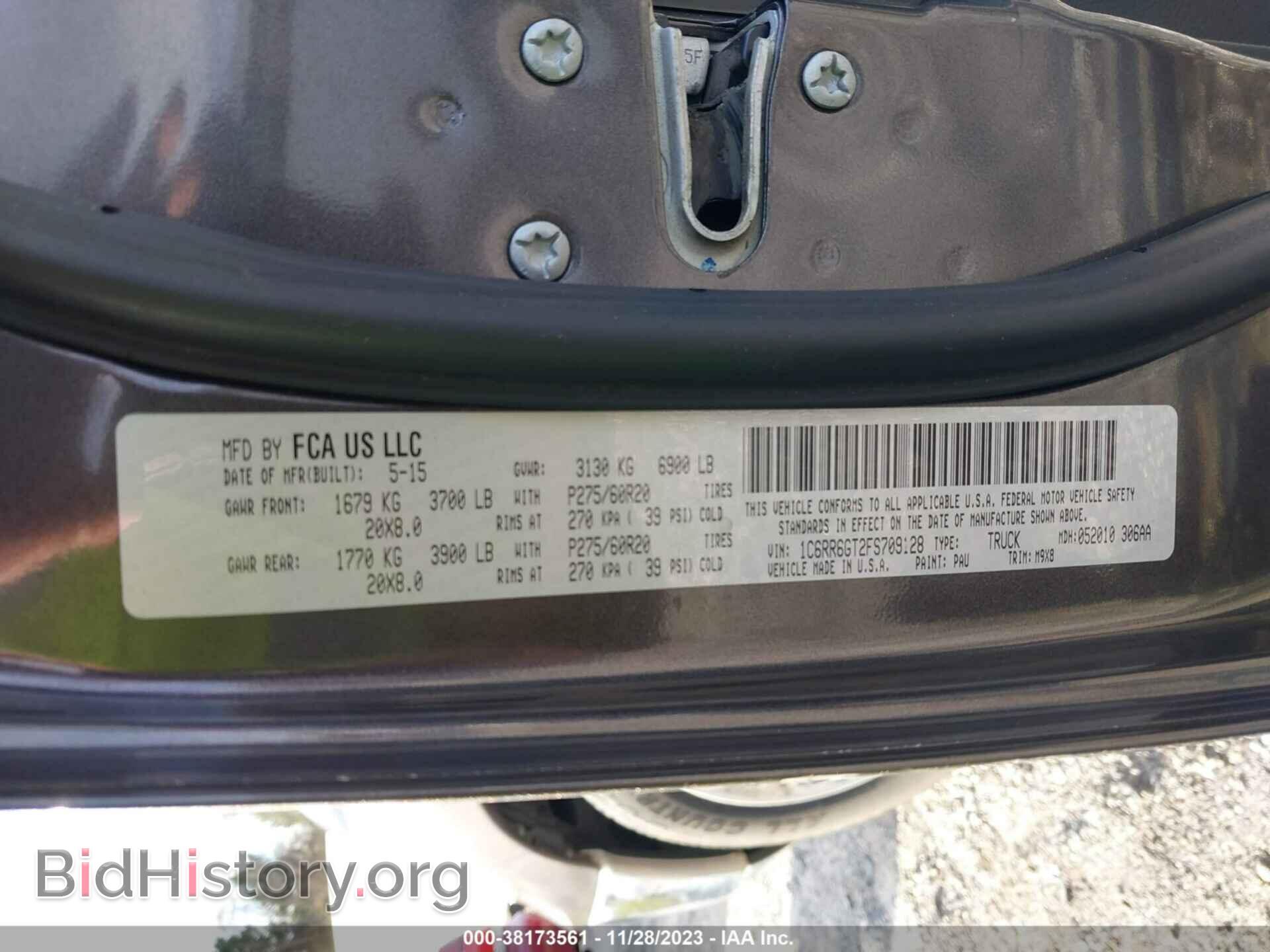 2015 RAM 1500 - VIN: 1C6RR6GT2FS709128 - Фото 9