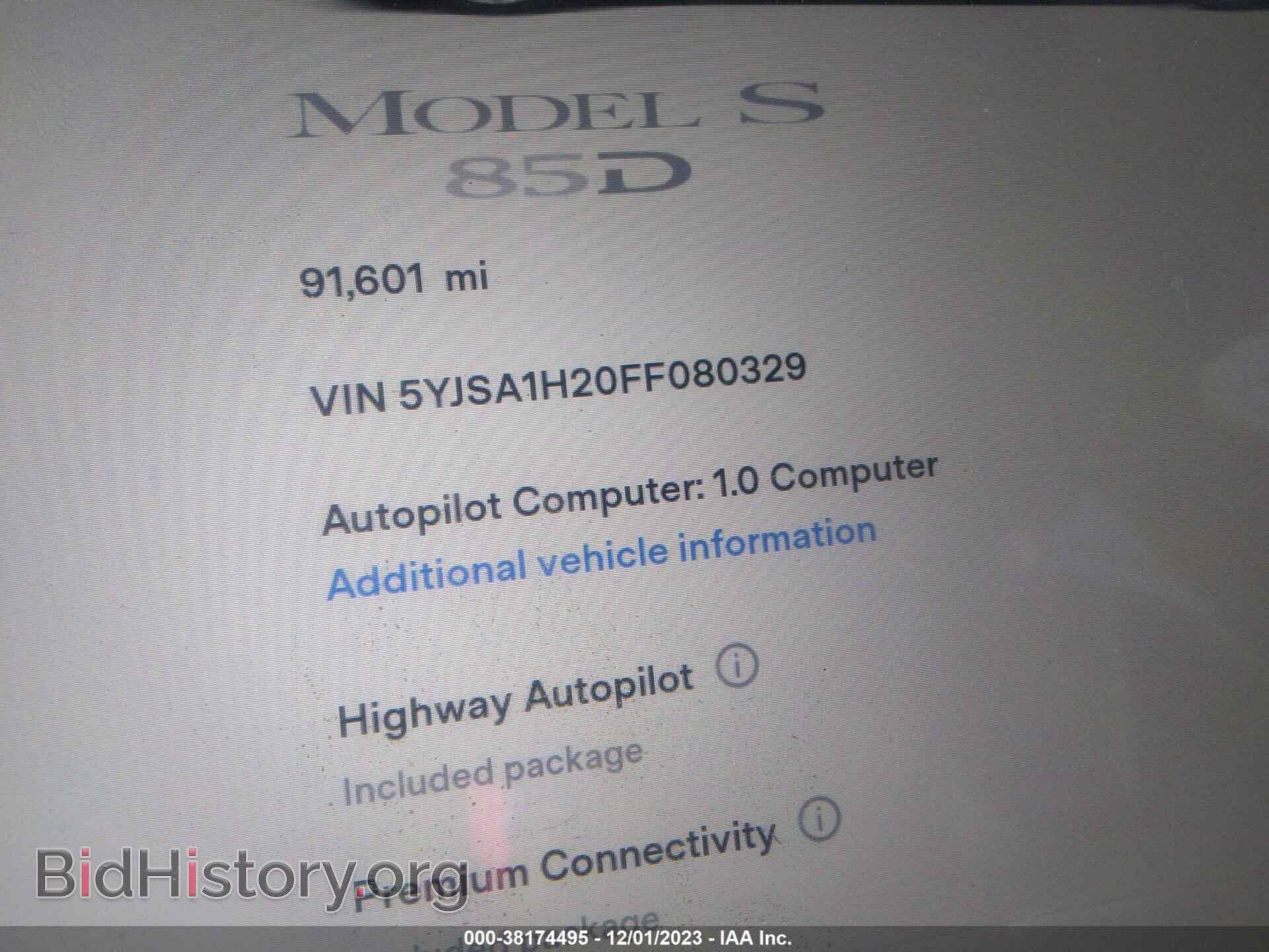 2015 TESLA MODEL S - VIN: 5YJSA1H20FF080329 - Photo 7