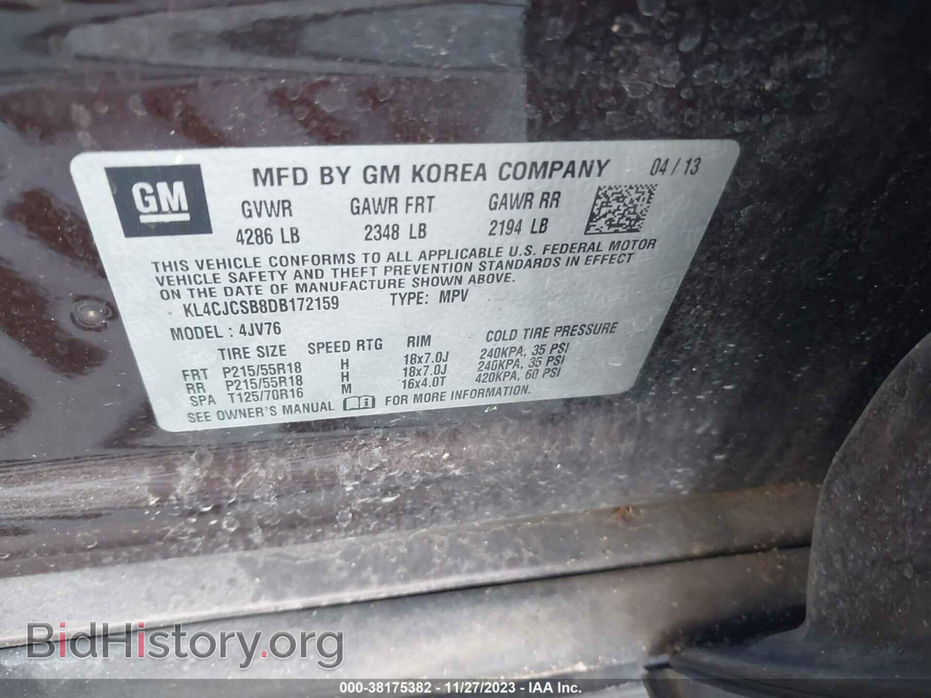 2013 BUICK ENCORE - VIN: KL4CJCSB8DB172159 - Фото 9