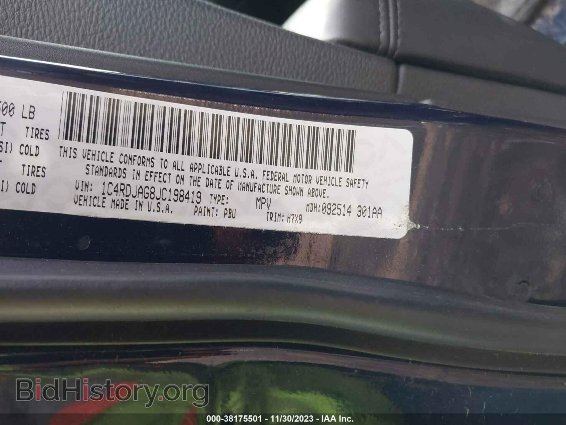 2018 DODGE DURANGO - VIN: 1C4RDJAG8JC198419 - Фото 9